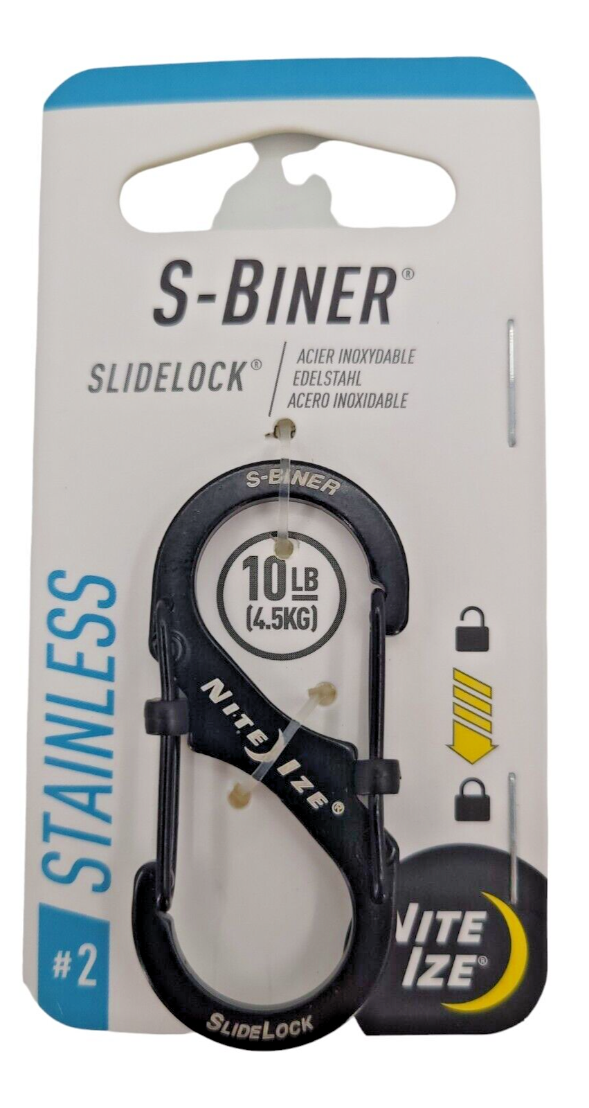 Nite Ize S-Biner SlideLock Stainless Steel Carabiner #2 - Black