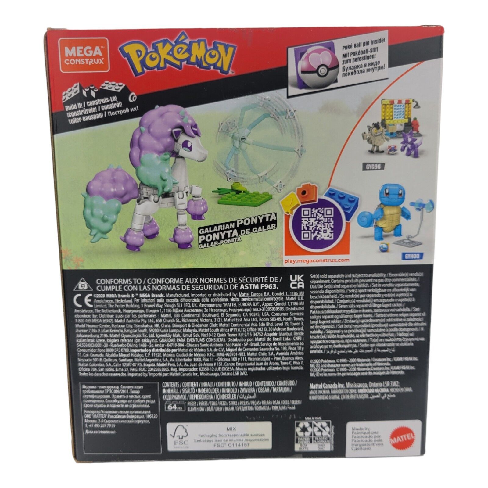 Mega Construx POKEMON 64pc Galarian Ponyta Brand New Factory Sealed