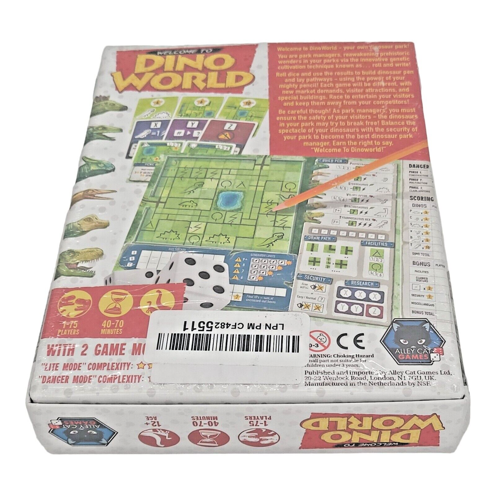 Alley Cat Games Dino World Dice Game 1 to 75 Players Age 12 and Up