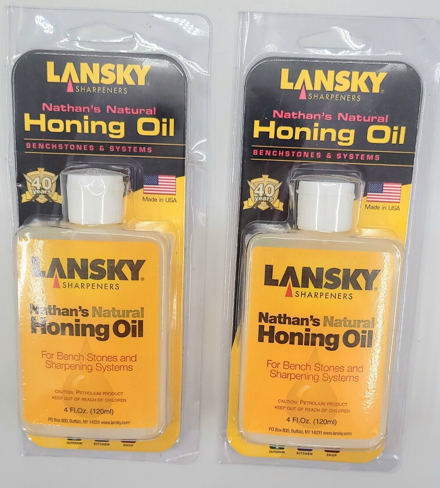 Lansky Nathan's Honing Oil 4 oz Bottle 2 Pack for Knife Blade Sharpening