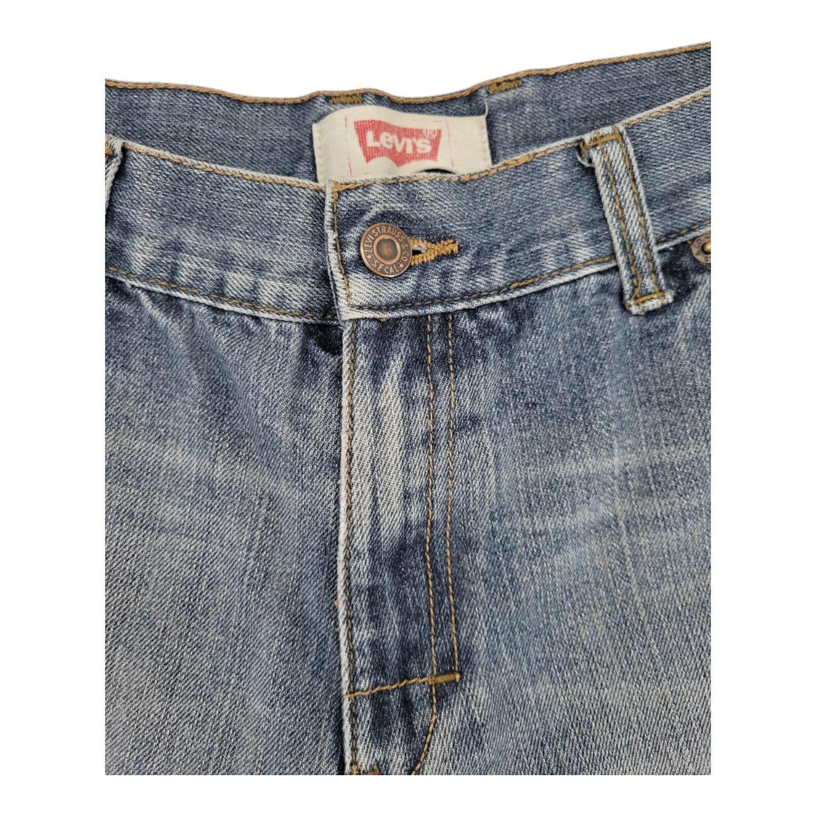 Levi's Denim Shorts Mens Blue Loose Straight Fit Carpenter Pockets Size 30