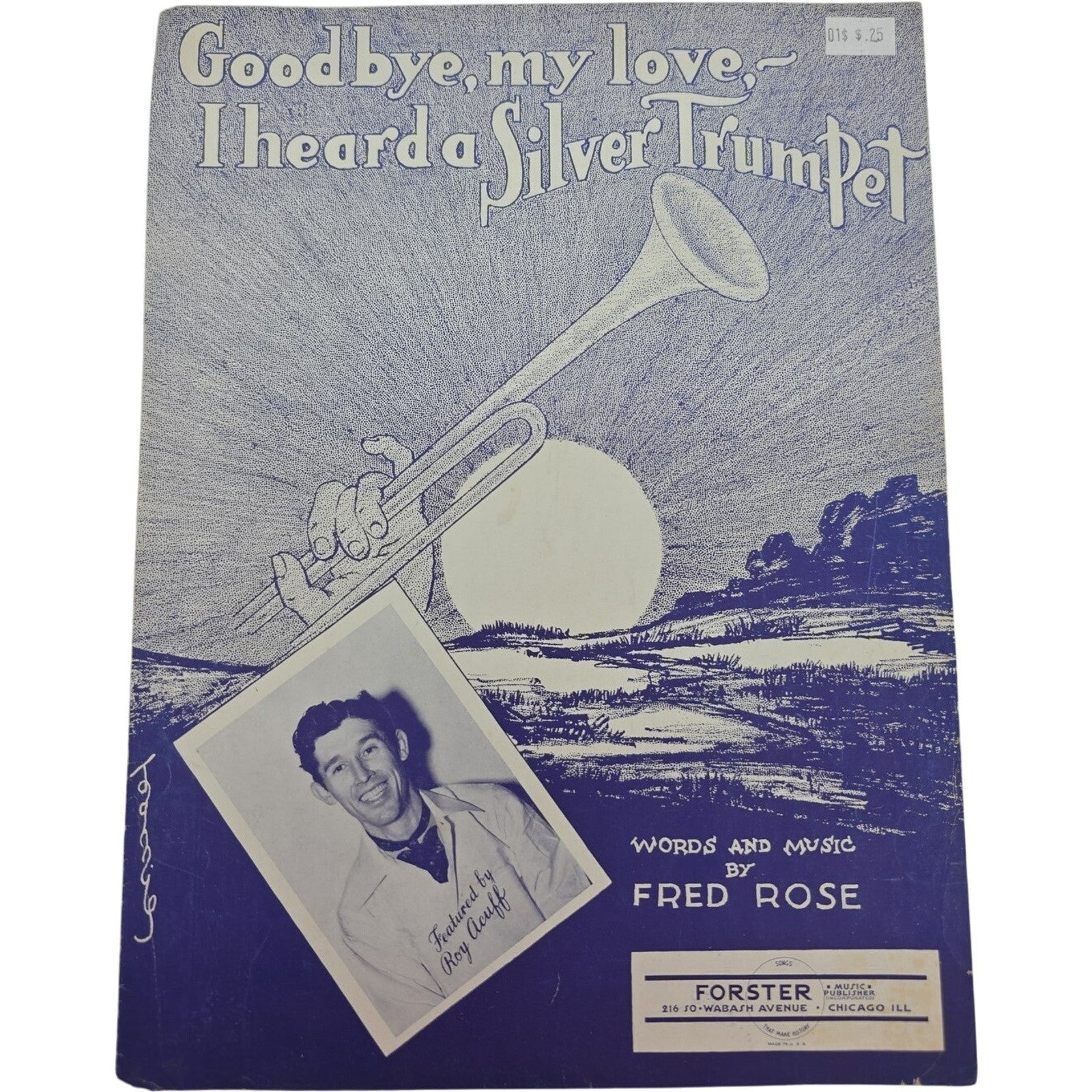 Vintage Sheet Music 1943 Goodbye, my love, I heard a Silver Trumpet by Fred Rose