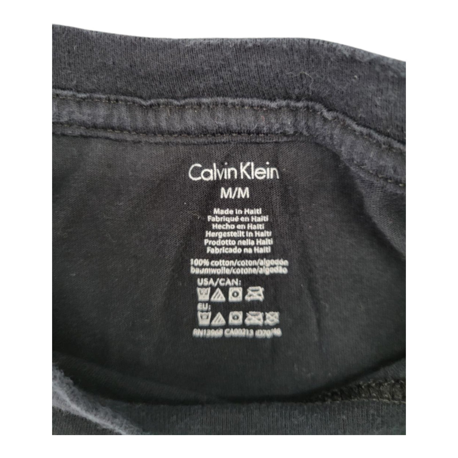 Calvin Klein Men's Black Crew Neck T-Shirt Short Sleeve 100% Cotton Size M