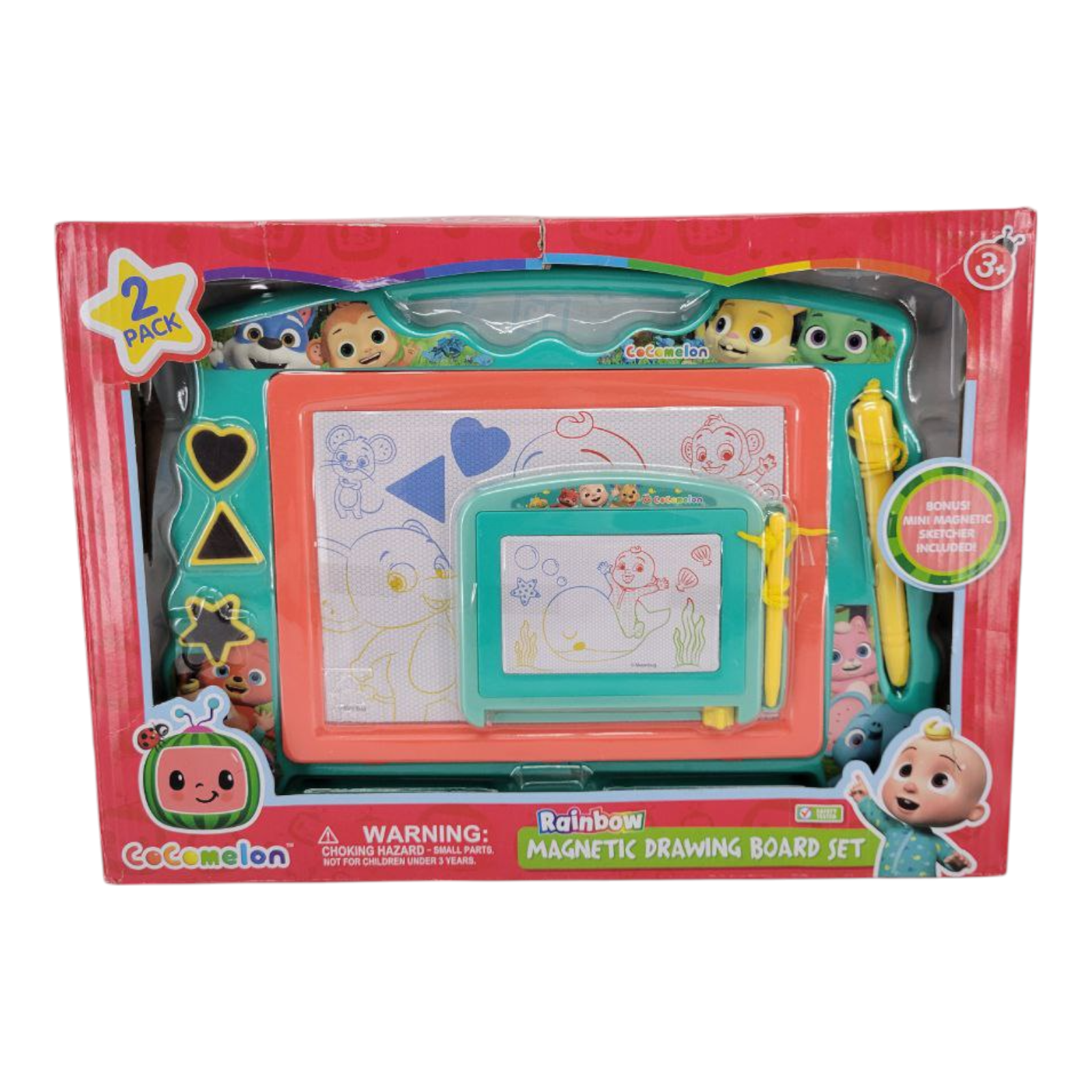 CoComelon Rainbow Magnetic Drawing Board Set