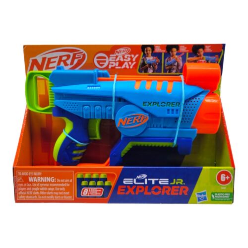 Hasbro Nerf Gun Easy Play Elite Jr Explorer Blaster with 8 Darts Toy for Kids