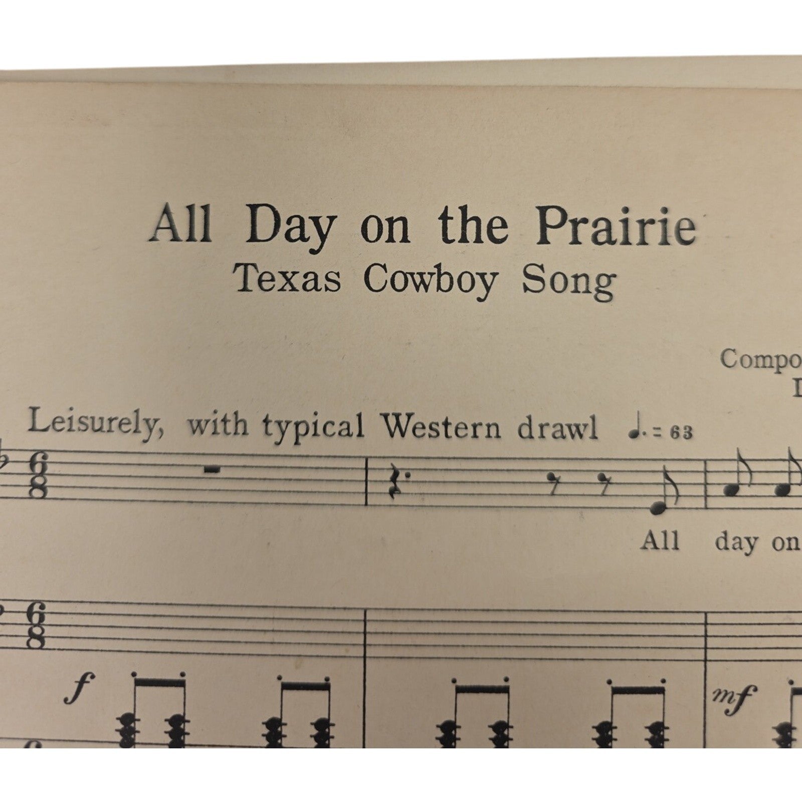 1930 Vintage Texas Tunes Sheet Music by David W. Guion for Voice & Piano