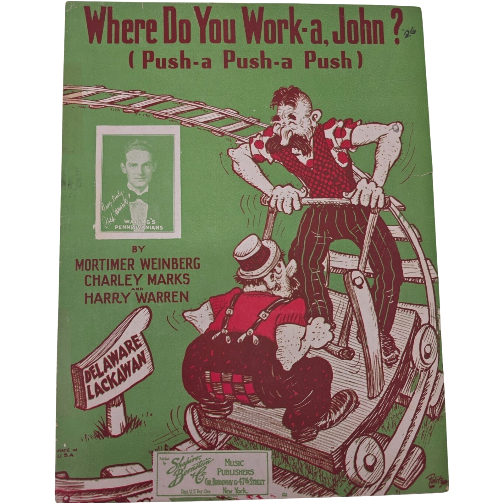 Where Do You Work A John Weinberg Marks Warren 1926 Vintage Sheet Music
