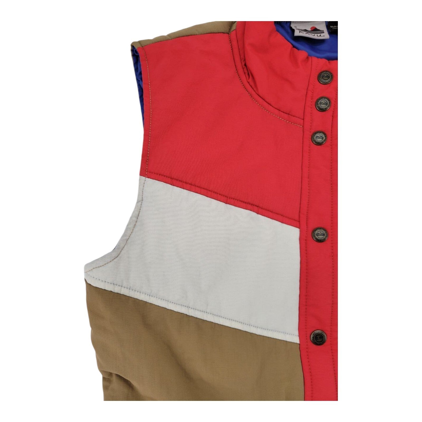 Kavu True Outdoor Wear Snap Front Multicolored Womens Puffer Vest Small