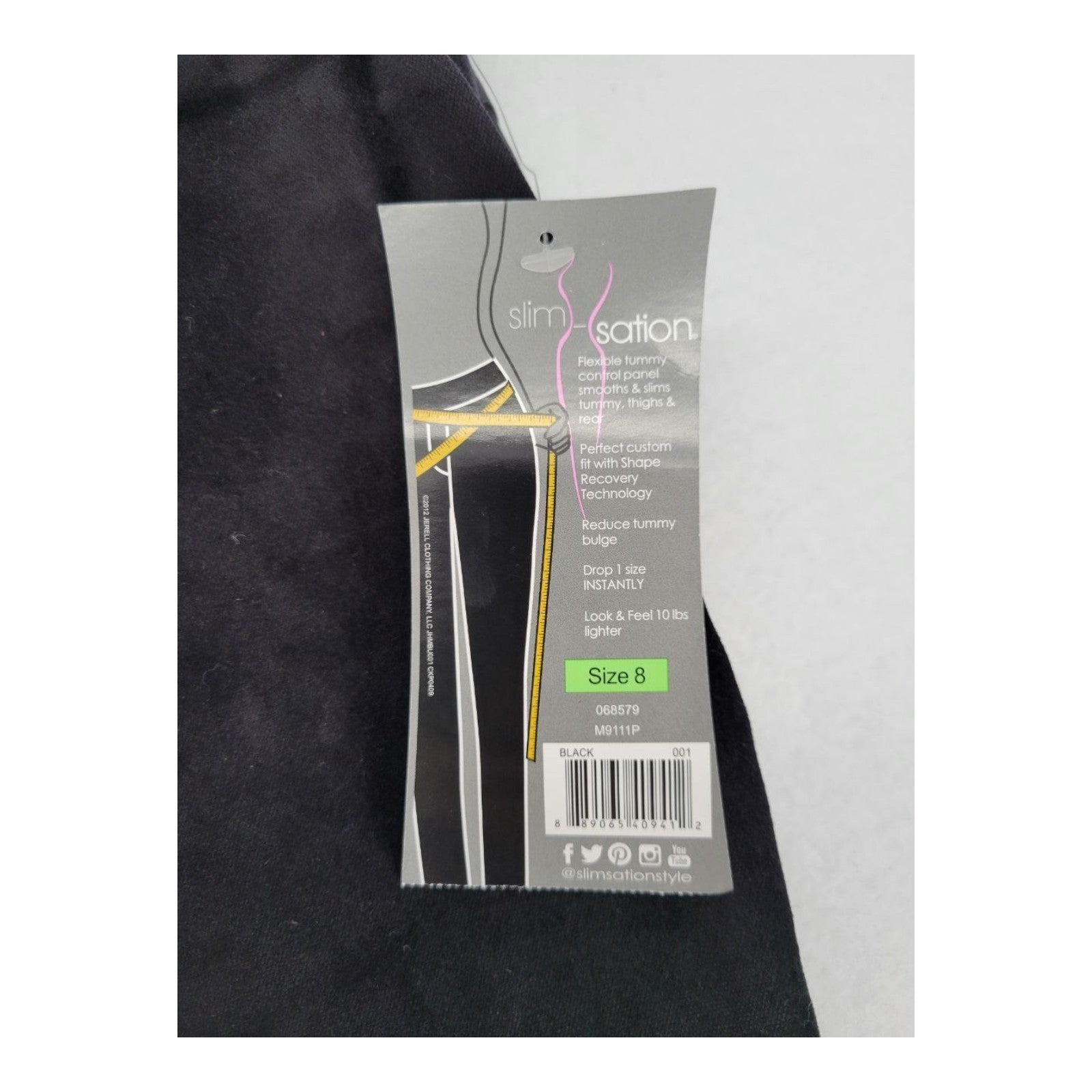 Slim-Sation Women's Black Pull-On Pants Size 8 Tummy Control Stretch Fit