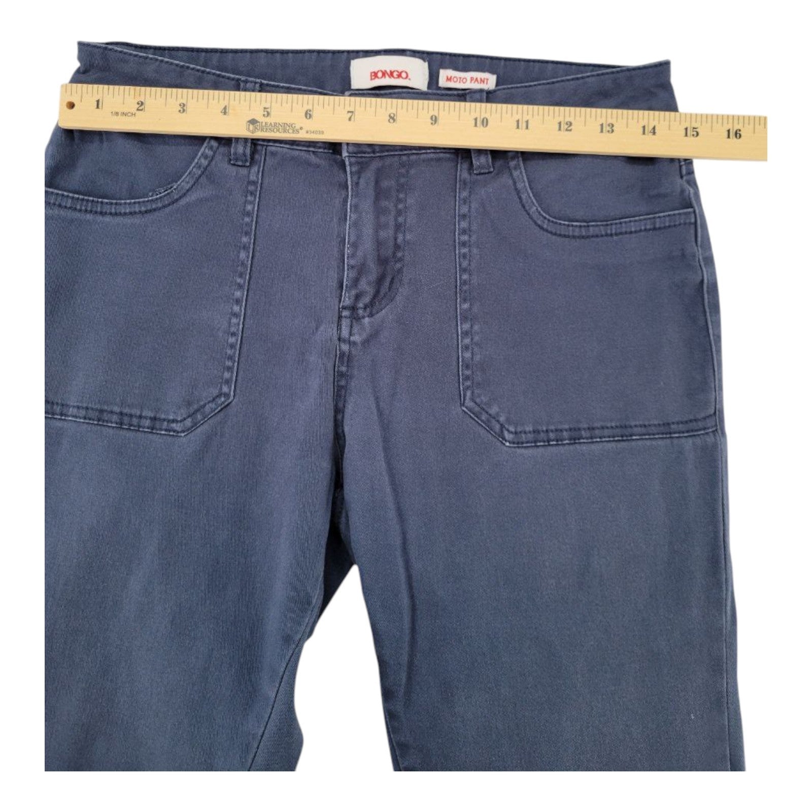 Bongo Moto Pants Blue Zip Hem Skinny Jeans Women Size 9
