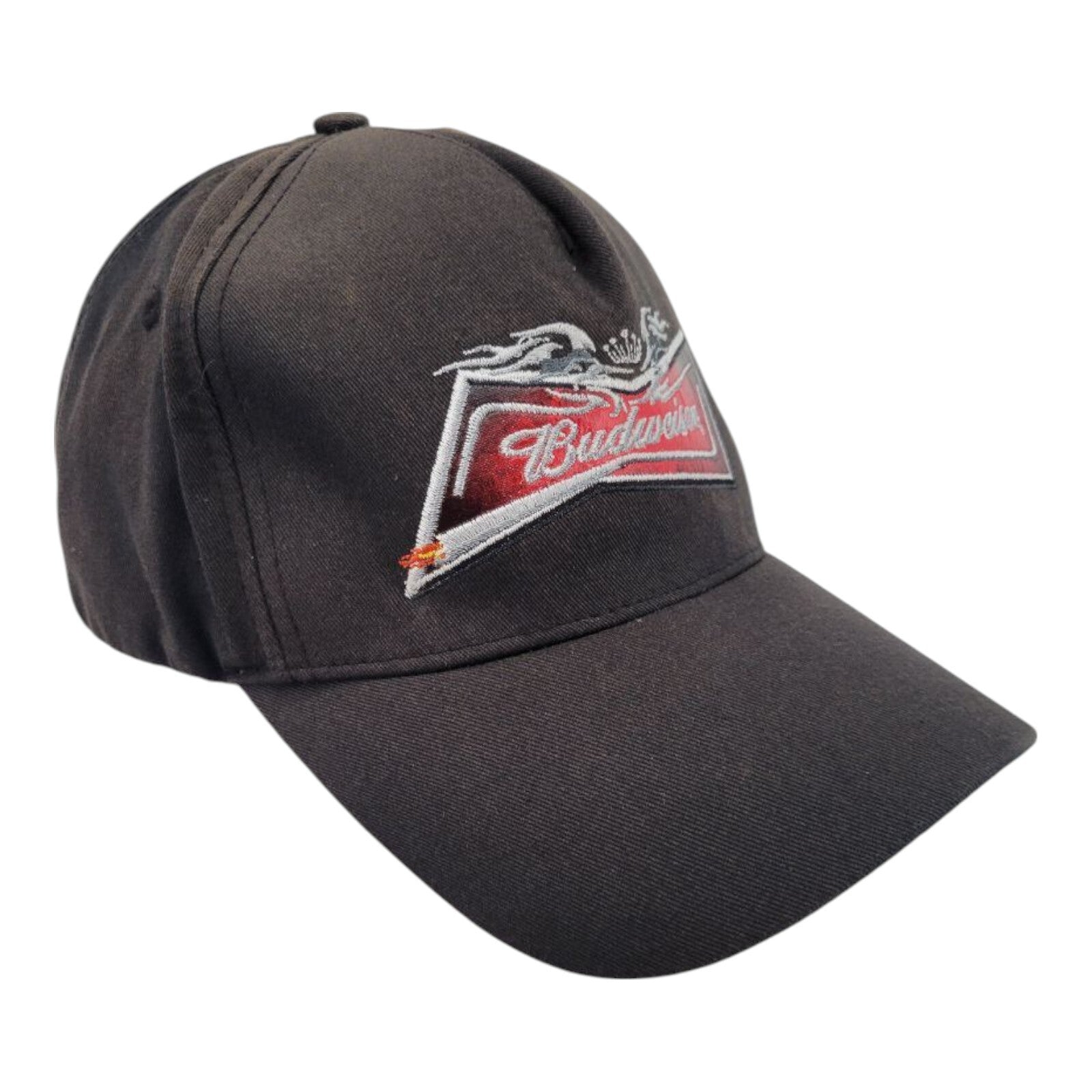 Budweiser Adjustable Snap Back Hat Dad Cap Red Black Flames Beer Bud