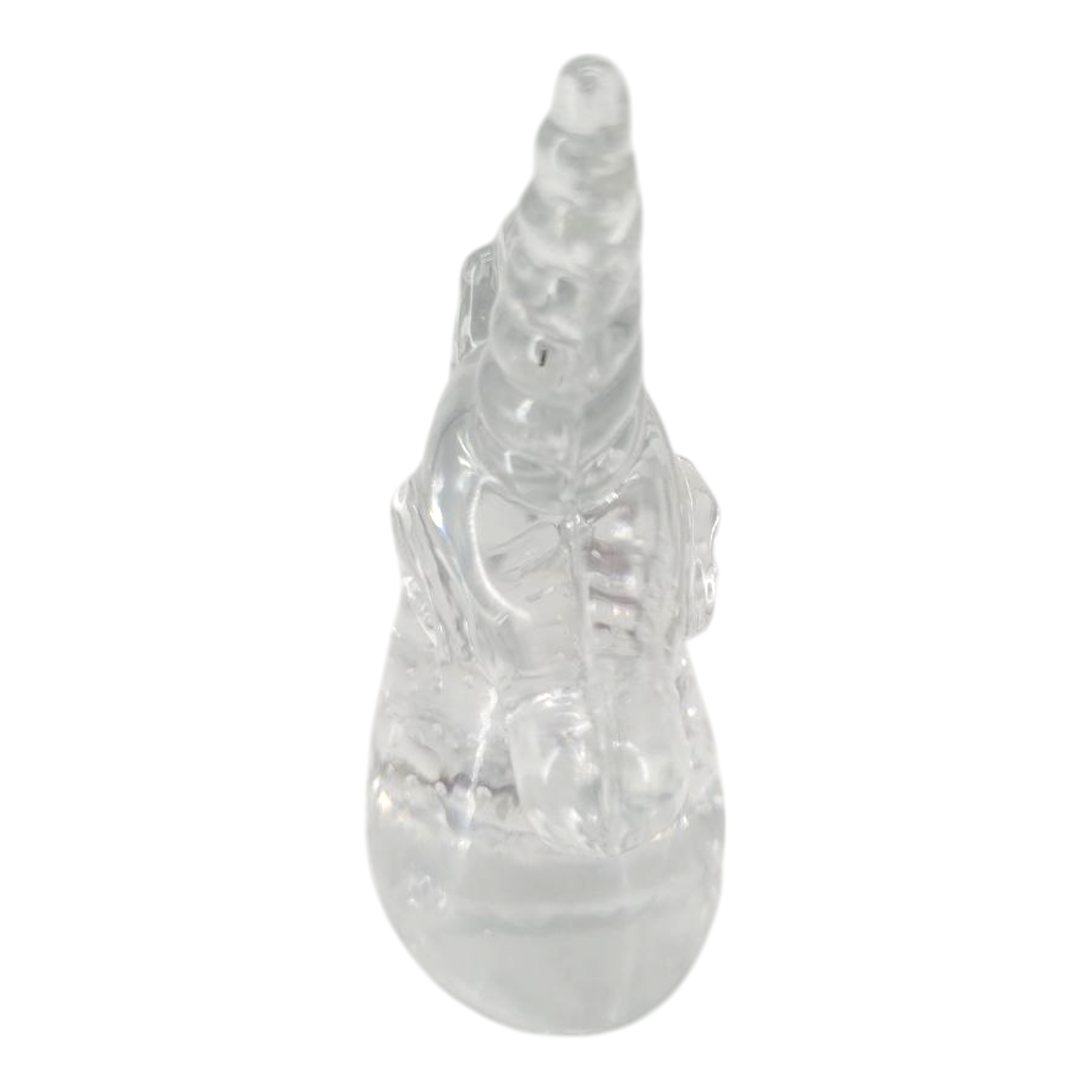 Vintage Clear Art Glass Unicorn Figurine Paper Weight Controlled Bubbles