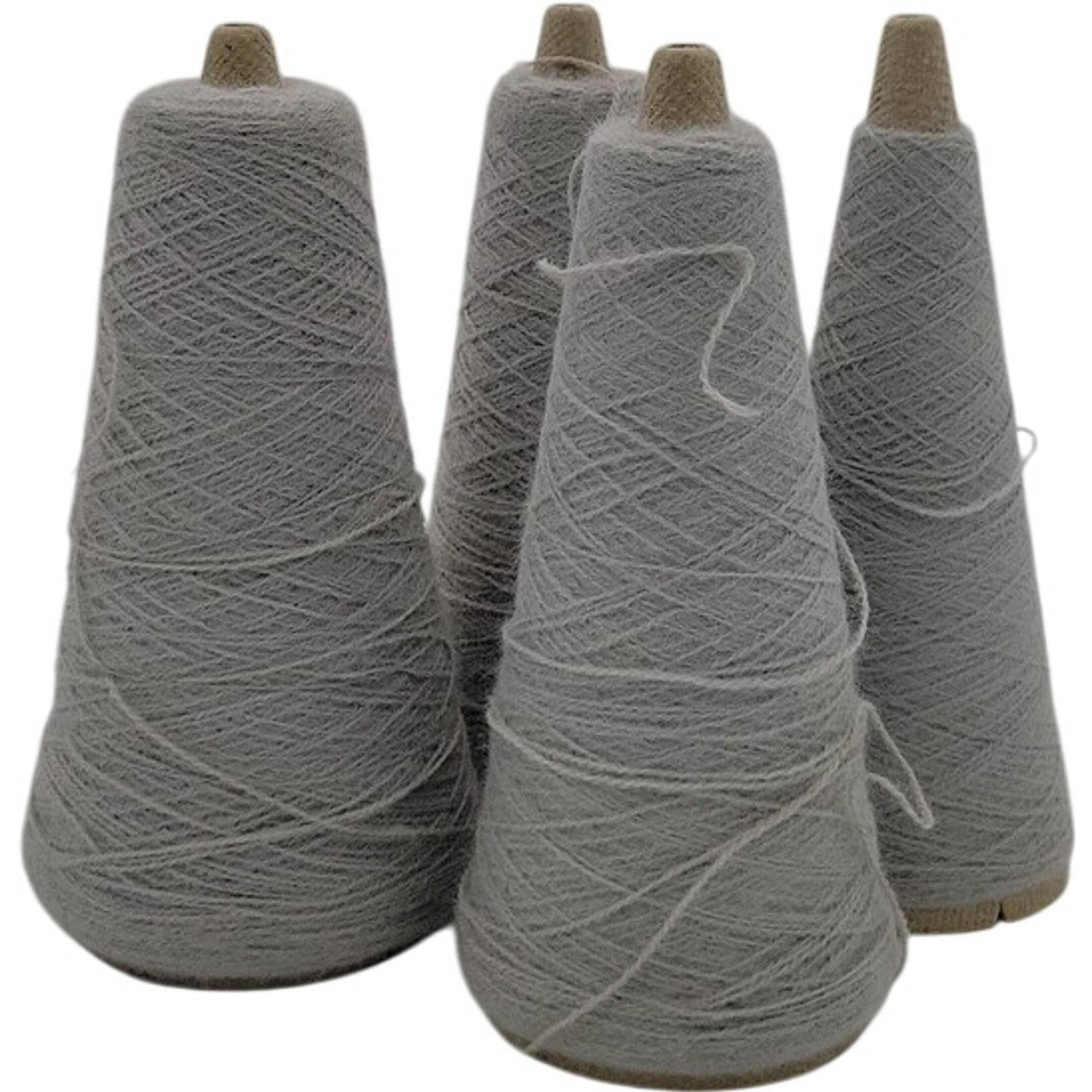 Vintage 1980s Templon 2/24 Grey Heather Yarn Cone Lot of 4