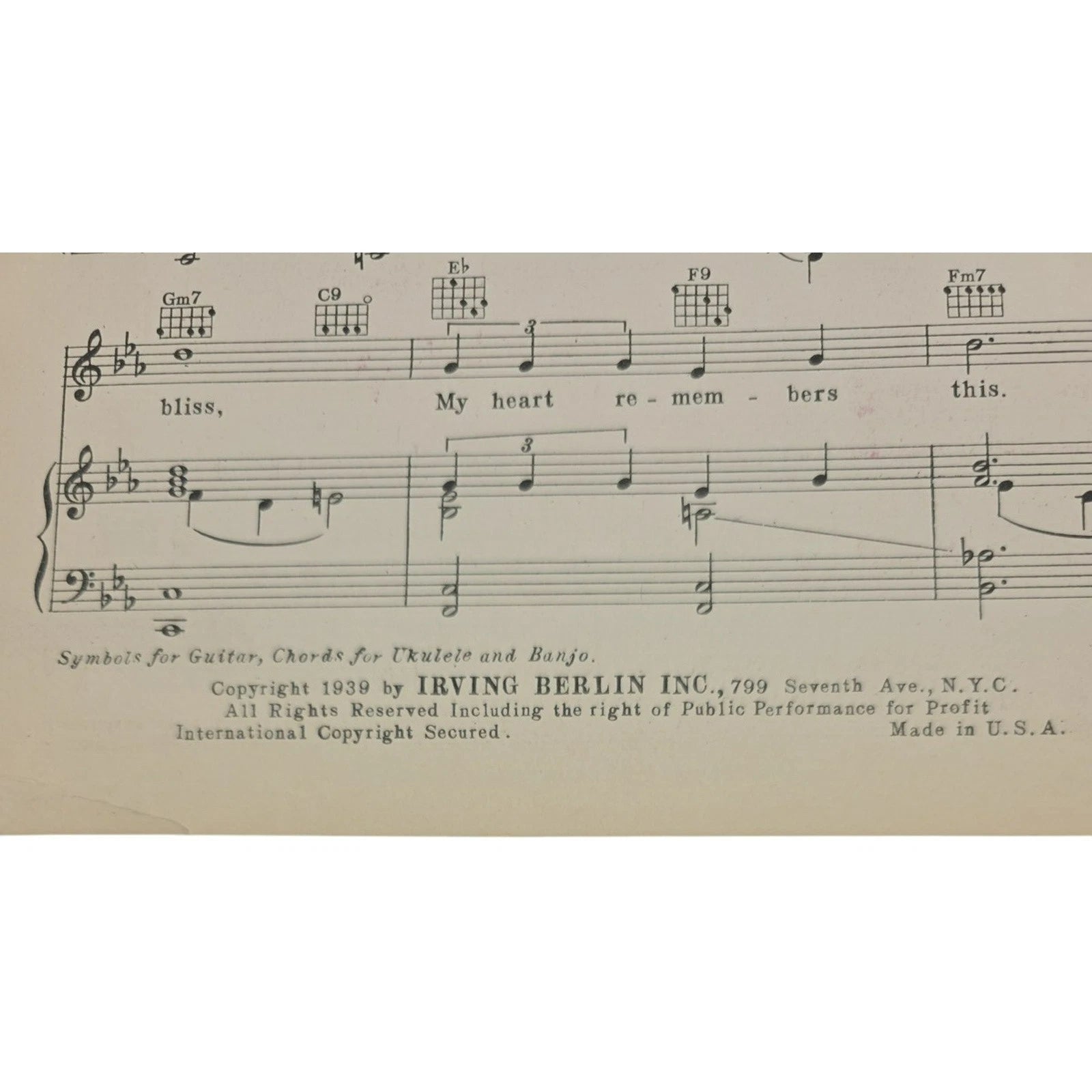 Vintage 1939 Sheet Music My Last Goodbye Blue Barron by Eddy Howard