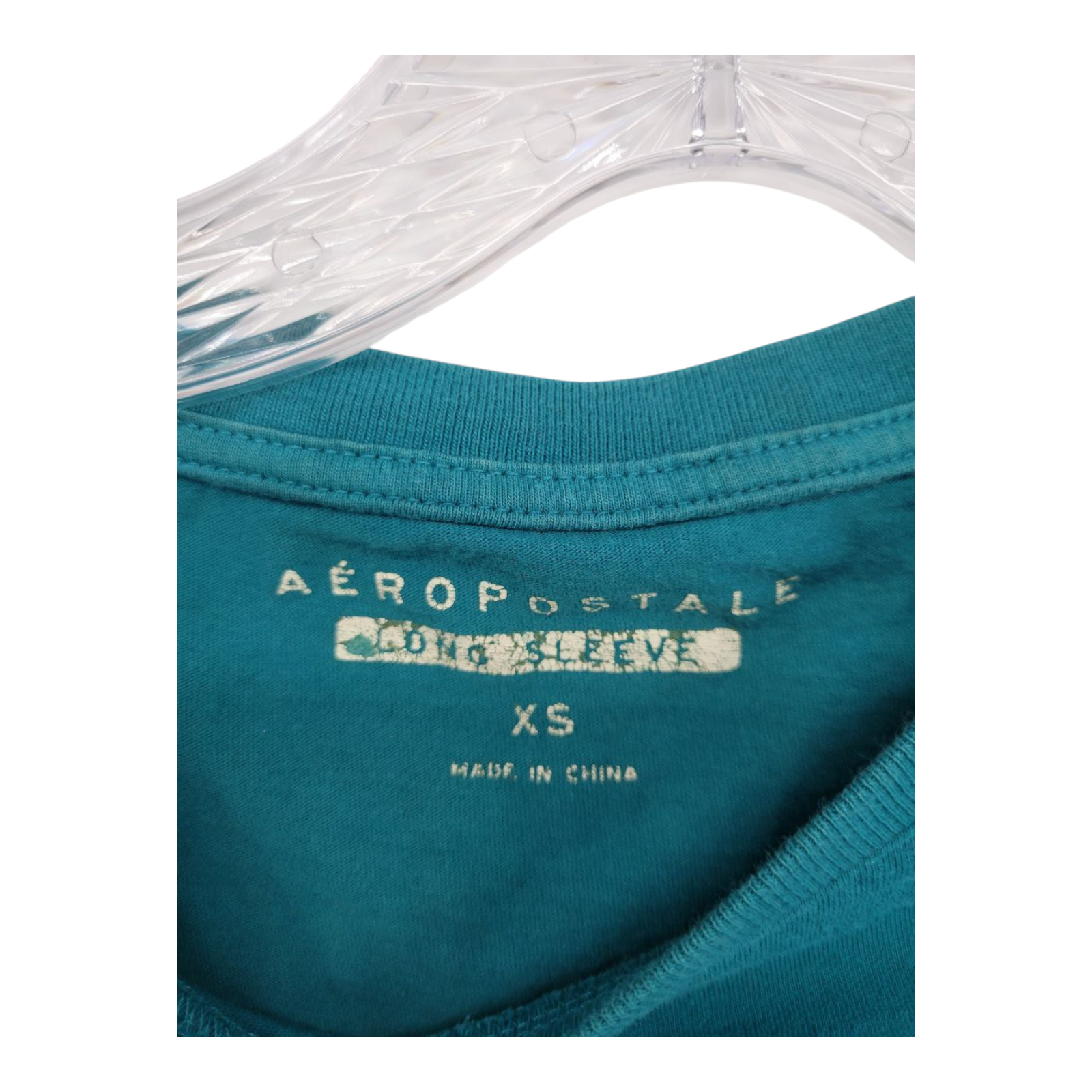 Aeropostale Long Sleeve Shirt Teal Block Aero 1987 Graphic Tee Logo XS