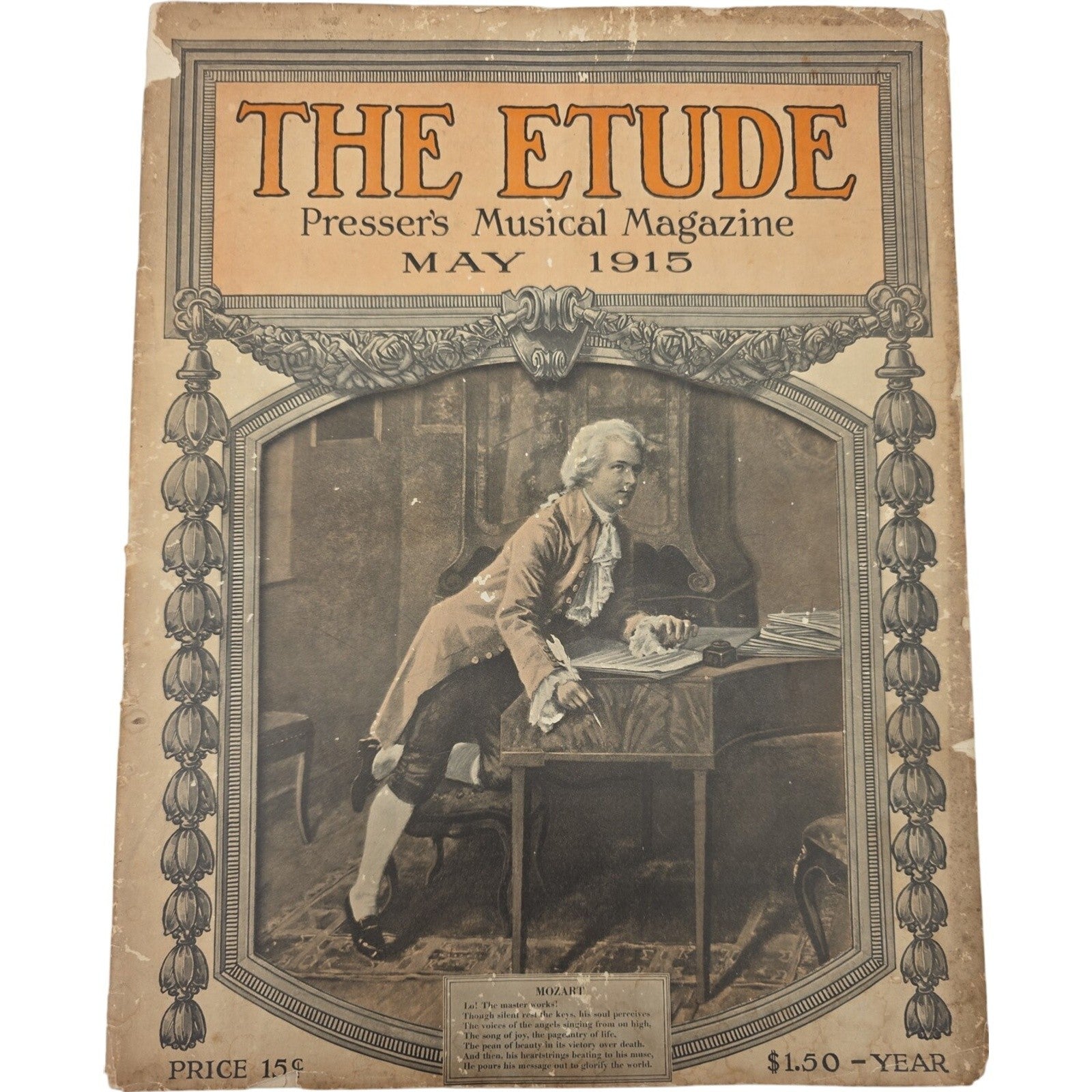 Vintage The Etude Presser’s Musical Magazine May 1915 Mozart Cover