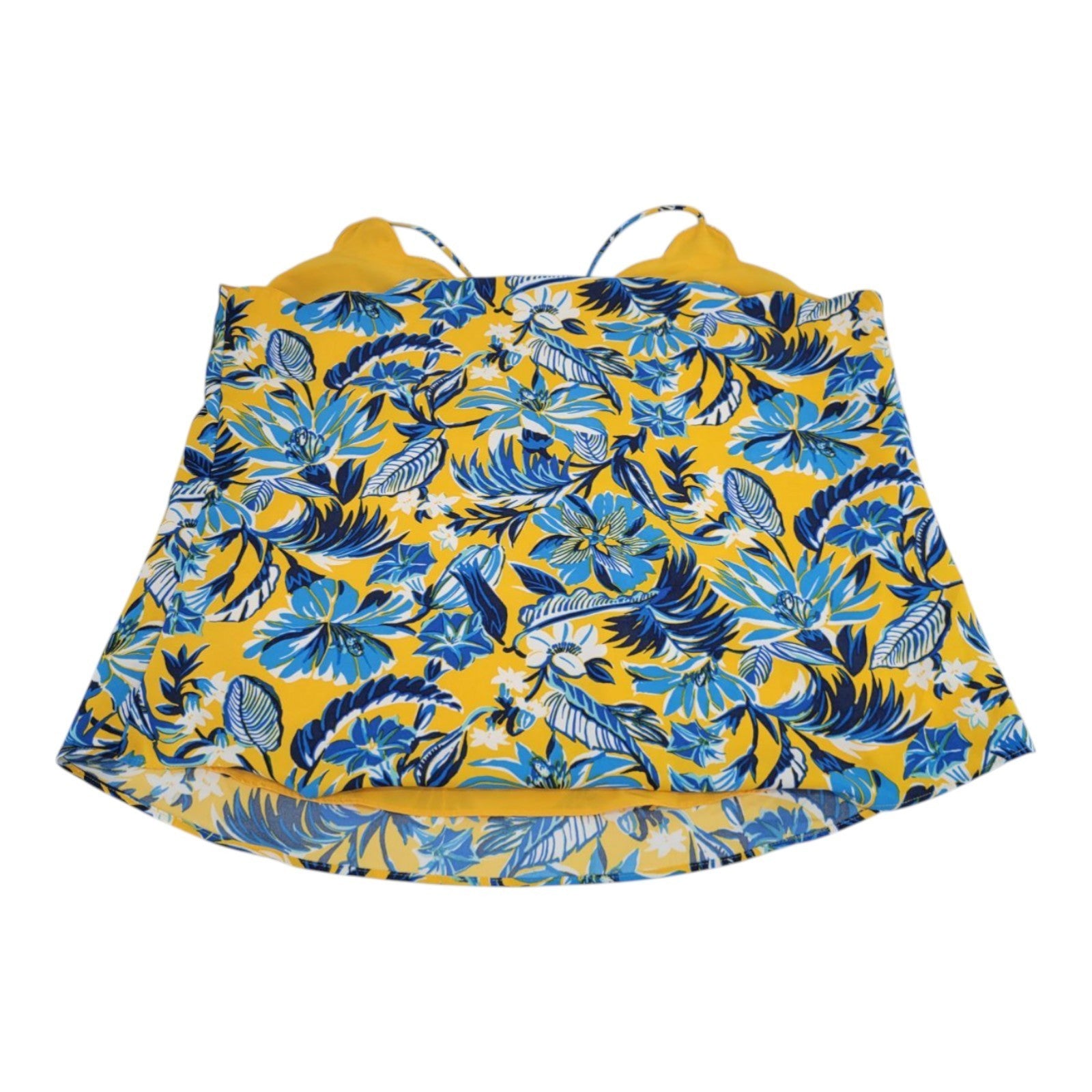 J.Crew Women's Yellow Floral Sleeveless Blouse Adjustable Straps Size 16