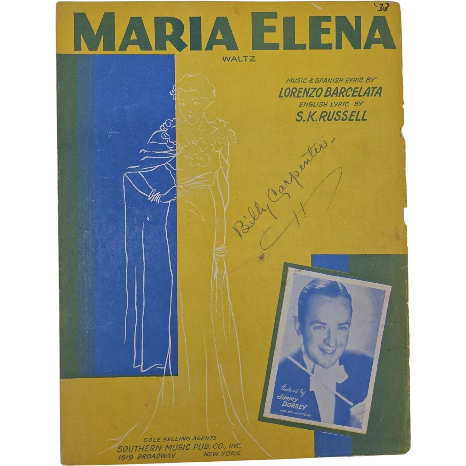 Vintage Sheet Music 1941 Maria Elena by Lorenzo Barcelata and S K Russell