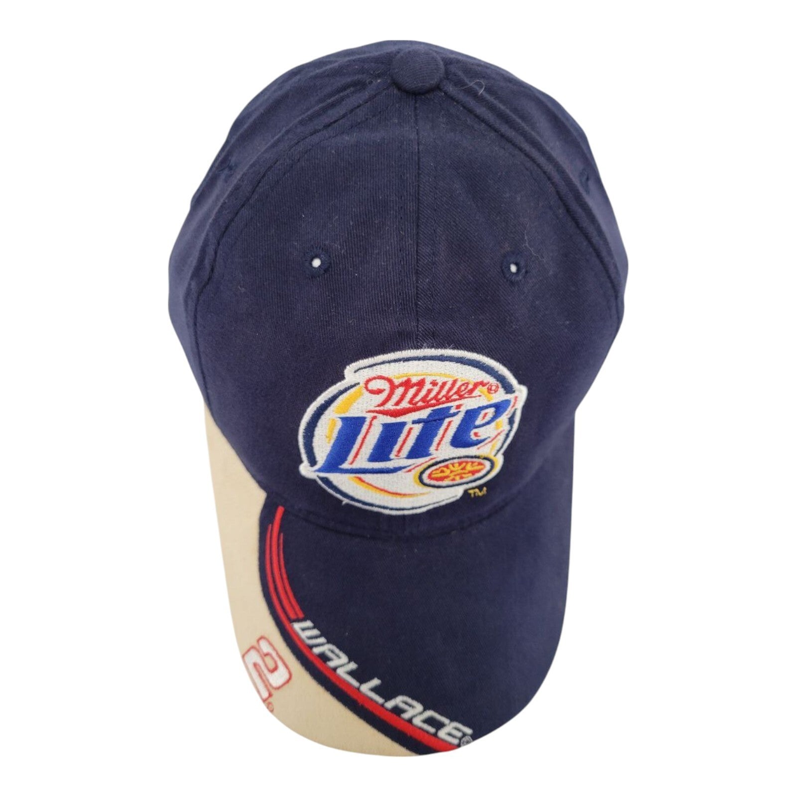Winners Circle Rusty Wallace Miller Lite #2 Racing Hat Adjustable Navy One Size