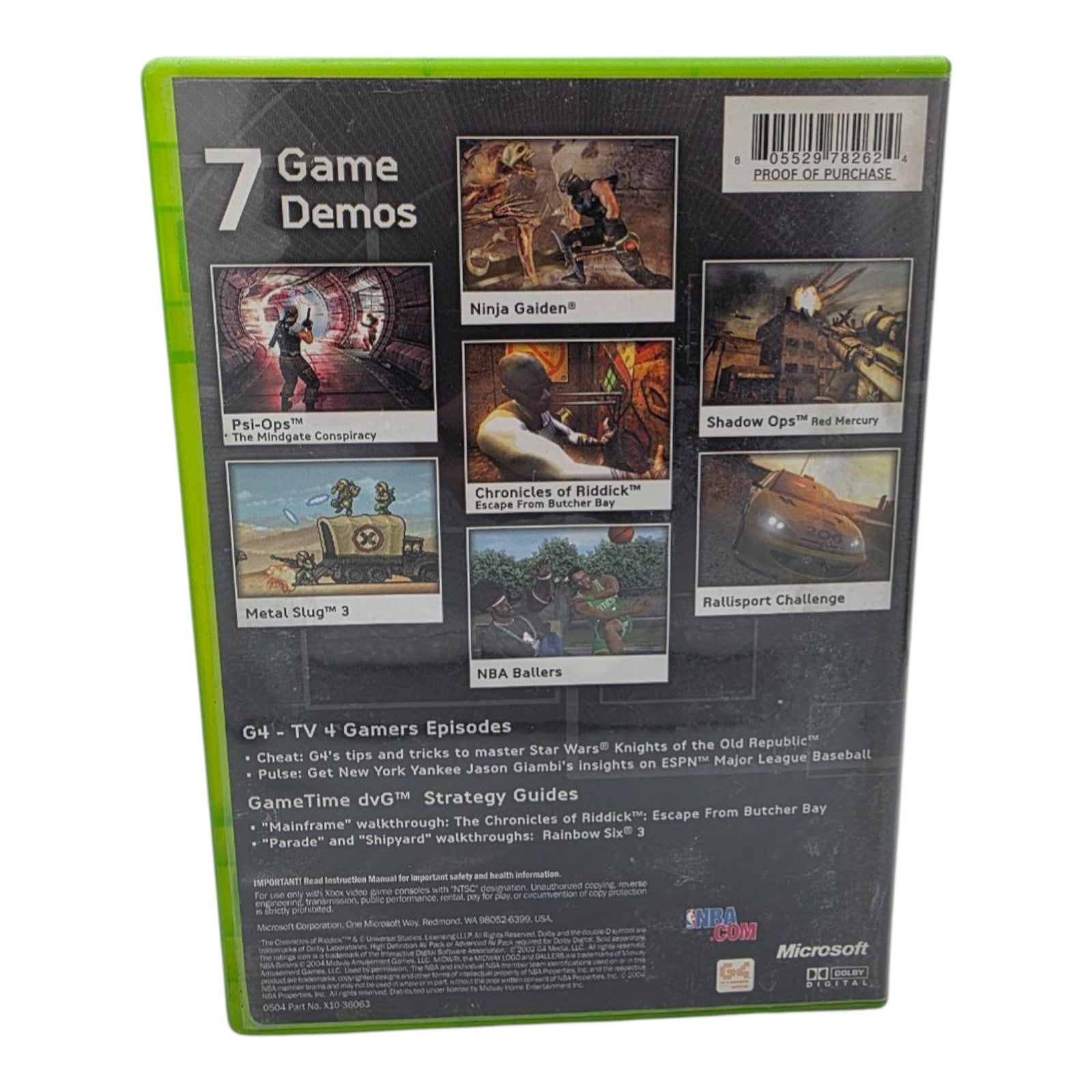 Xbox Exhibition Demo Disc Volume 5 Complete 2004 7 Game Demos Microsoft