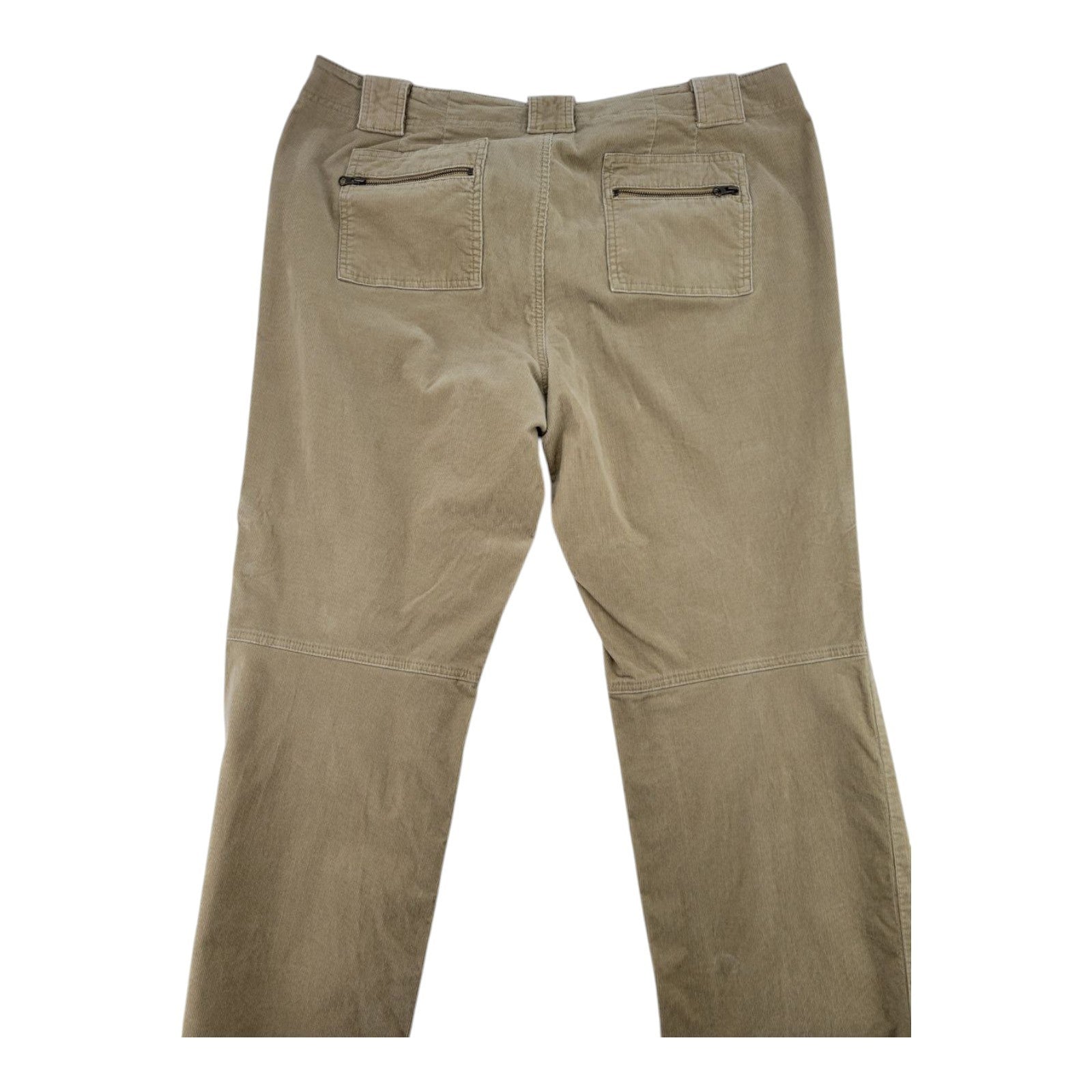 Venezia Womens Beige Corduroy Pants Zip Pocket Cotton Spandex Blend Size 20