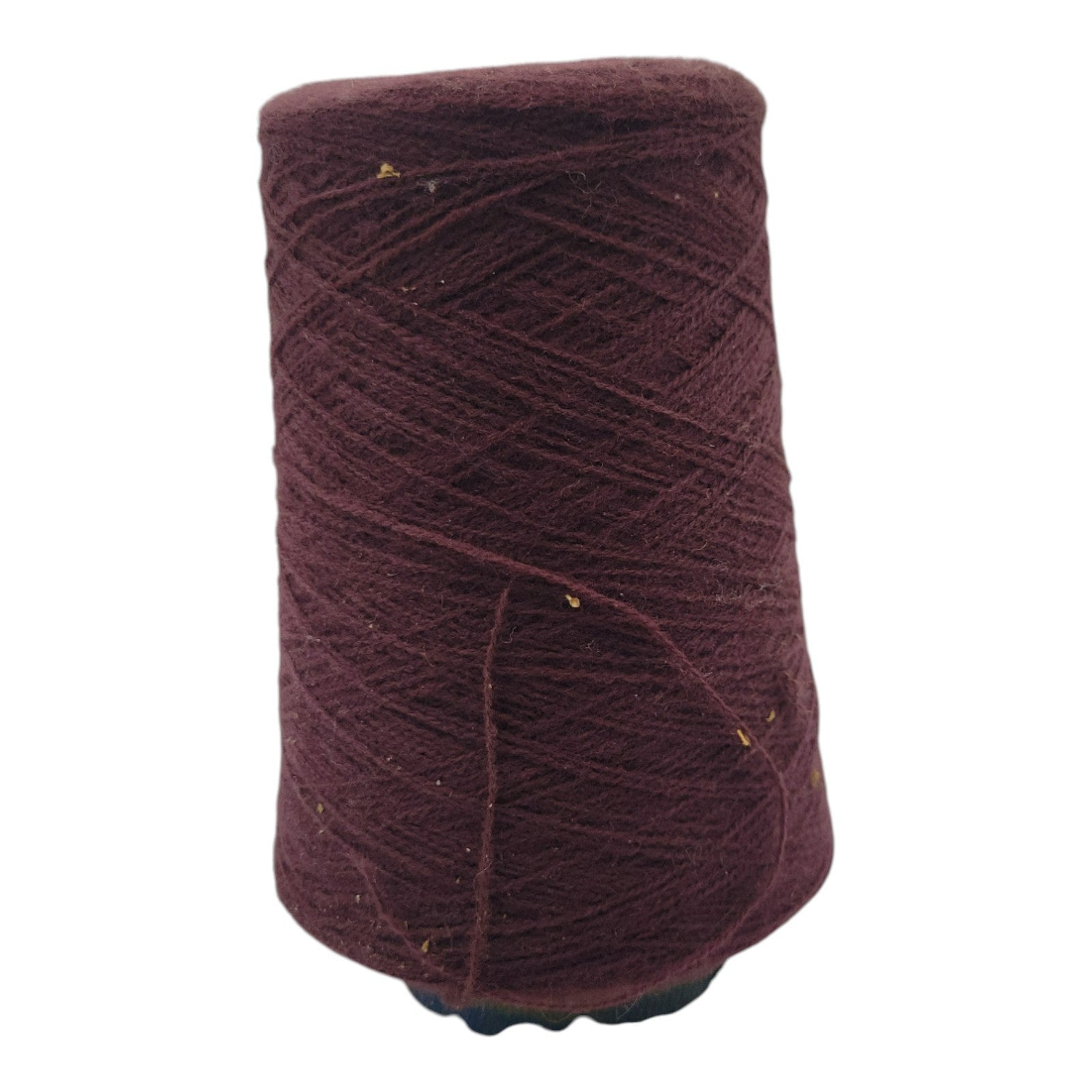 Vintage Burgundy Cone Yarn Wool Blend Knitting and Weaving Thread 50% Left