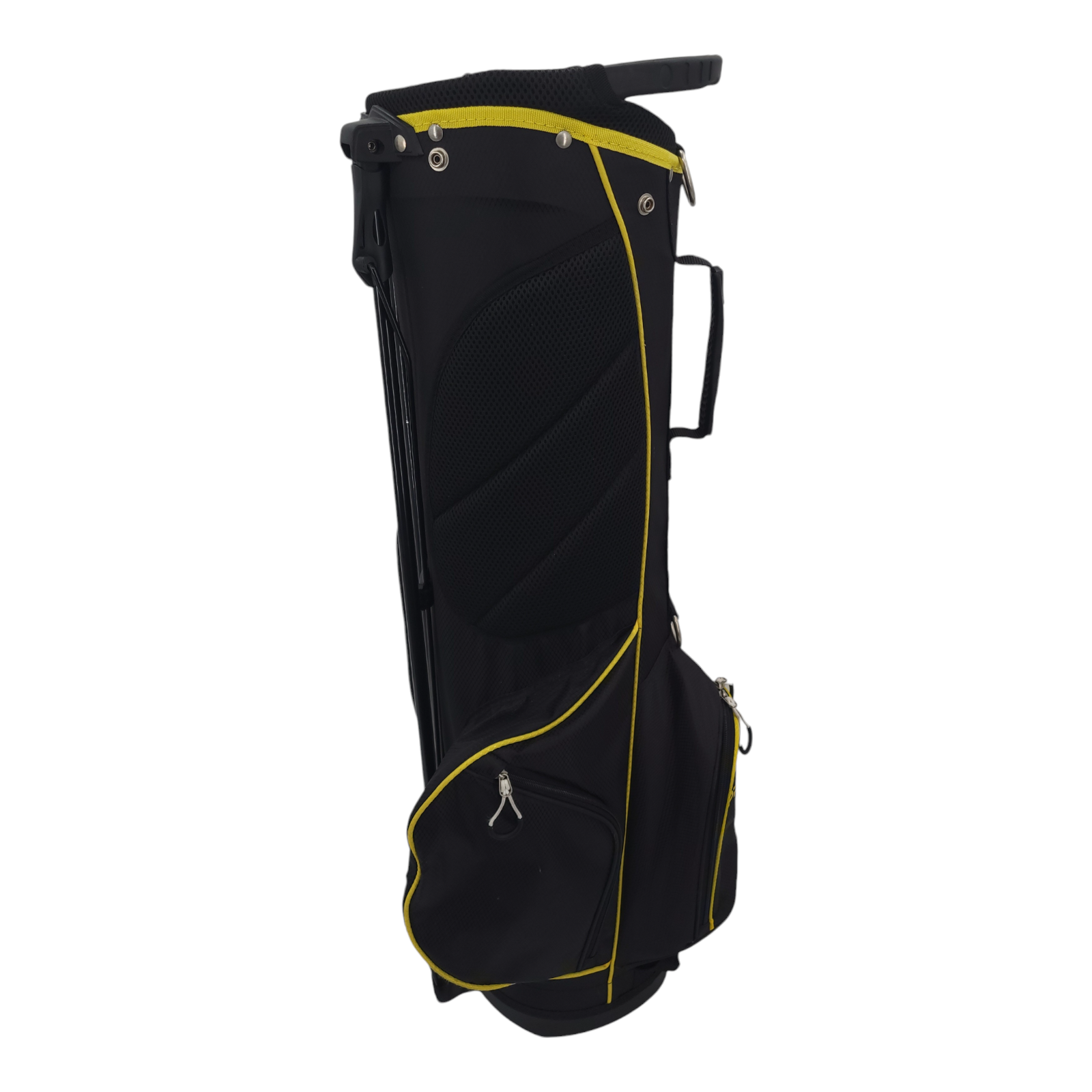 Prosimmon Mens Golf Cart Stand Bag DRK 4 Way Divider Multi Pocket Black Yellow