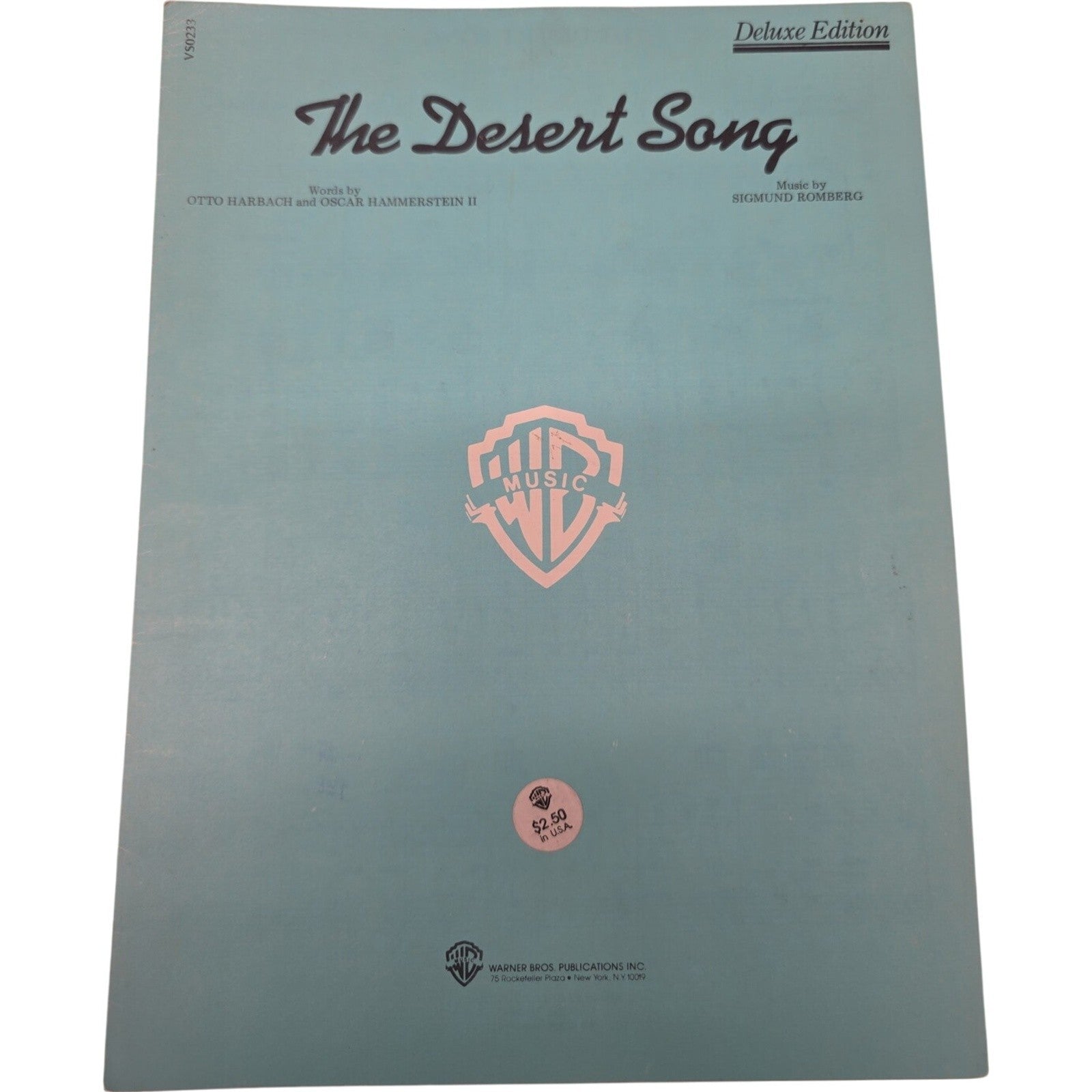 The Desert Song Deluxe Edition Sheet Music 1926 Warner Bros Publications Vintage