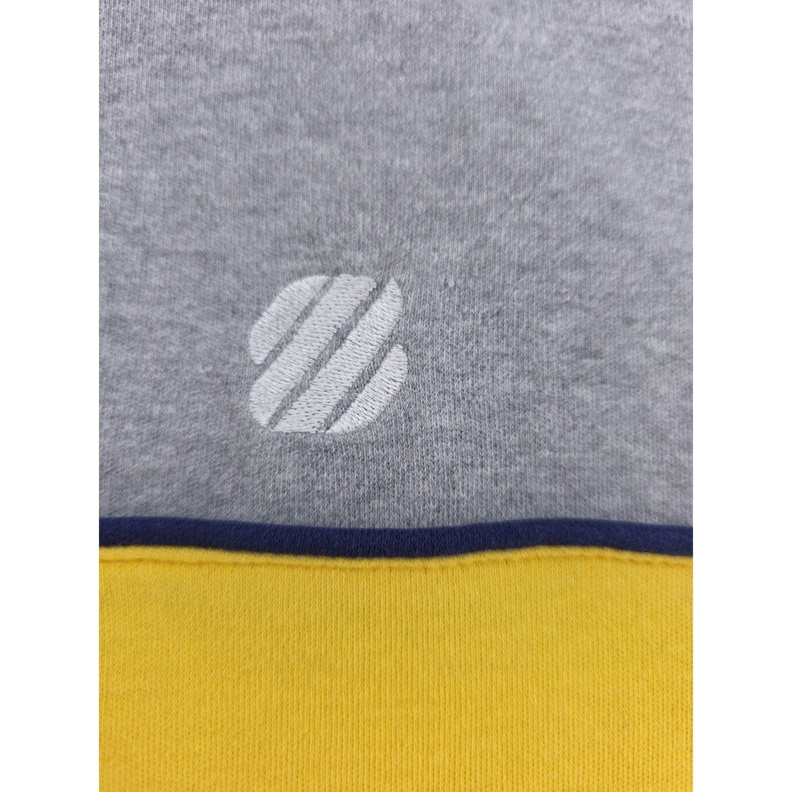West Marine Crew Polo Gray Yellow Striped Collared Golf Polo Shirt Size XL