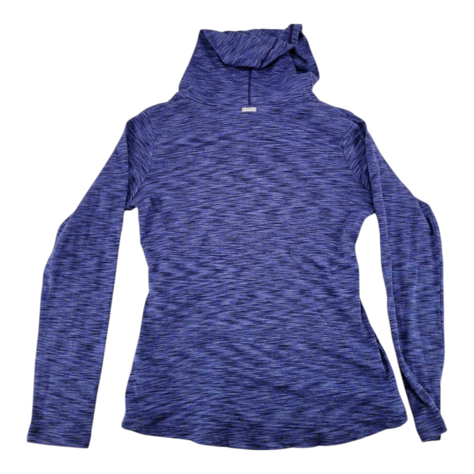 Columbia Women's Blue Hooded Pullover Shirt Size L Long Sleeve Stretch