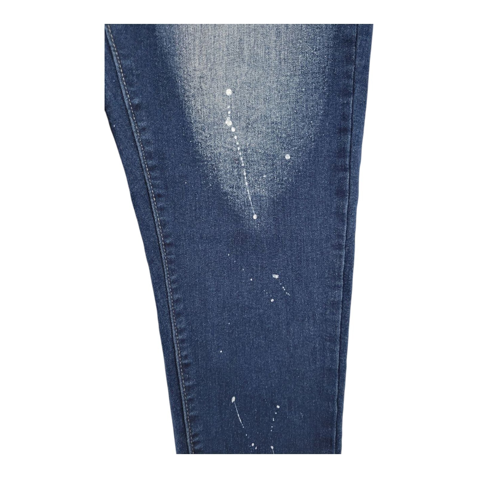 Between Us Womens Blue Paint Splatter Skinny Denim Jeans Size 14