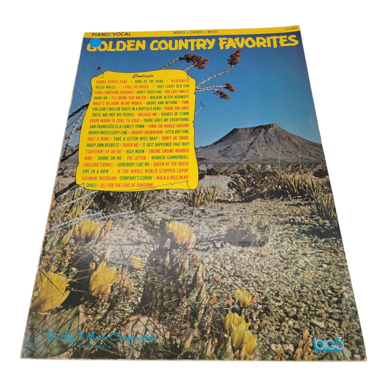 Golden Country Favorites Piano Vocal Sheet Music Book Big 3 Music Corporation