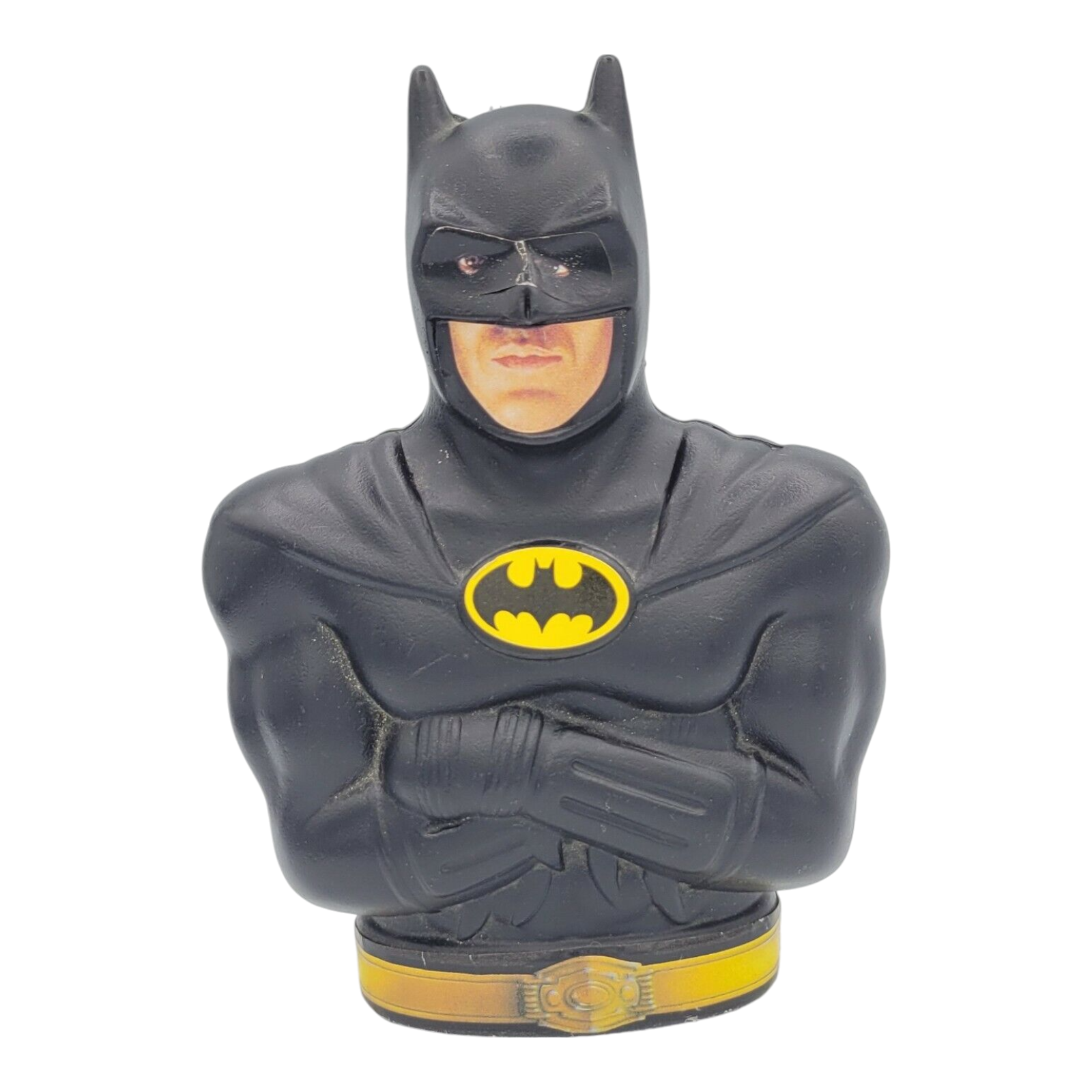 1989 DC Comics Batman Plastic Coin Bank With Soft Glow Night Light Sticker