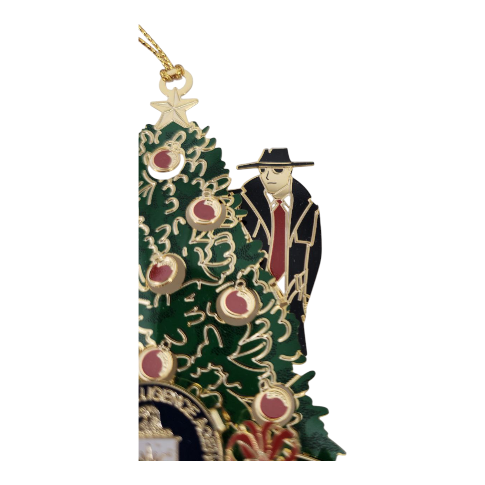 CIA Central Intelligence Agency Christmas Tree Ornament with Box Spy Design