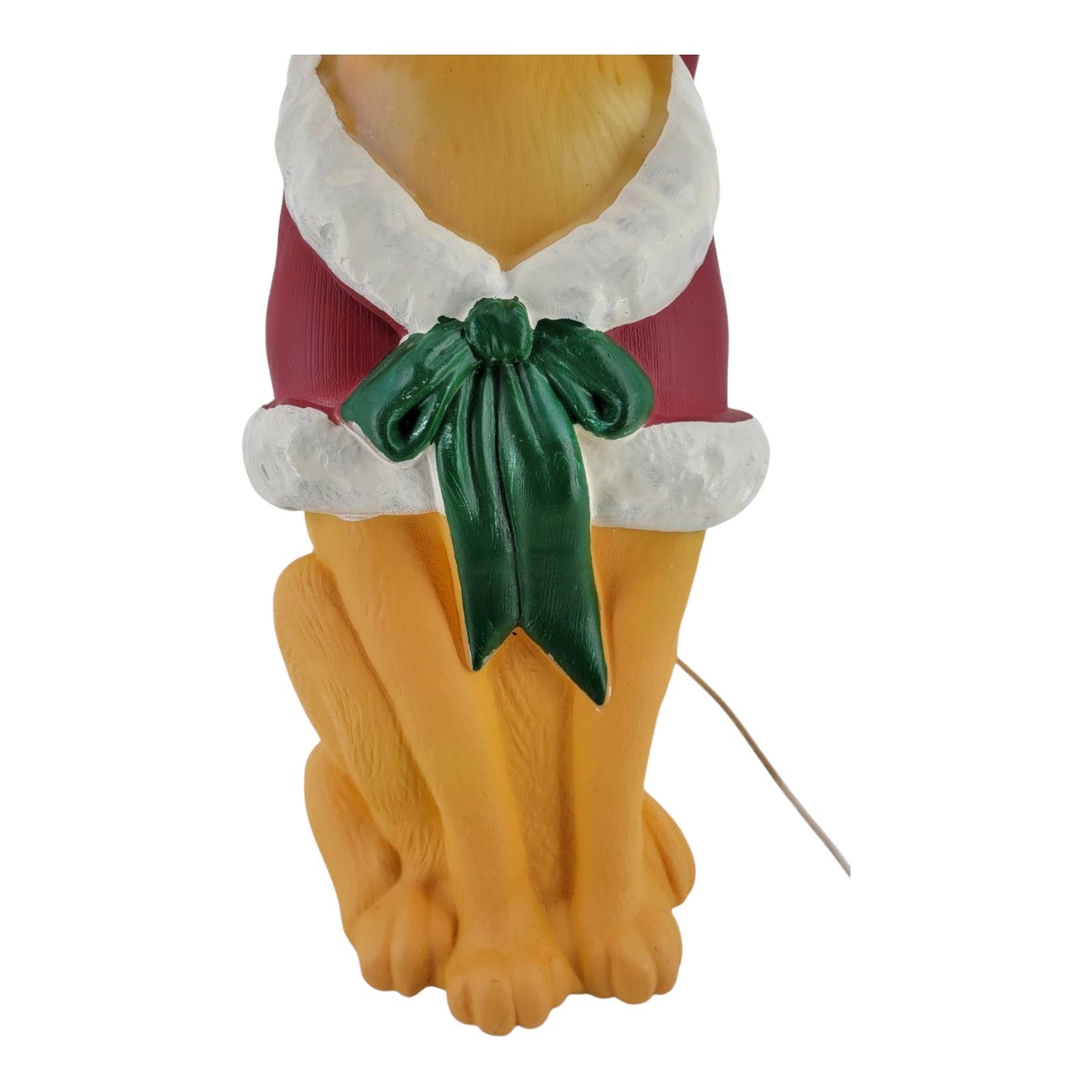 Holiday Time Lighted Golden Retriever Blow Mold Santa Suit Christmas Decor 24"