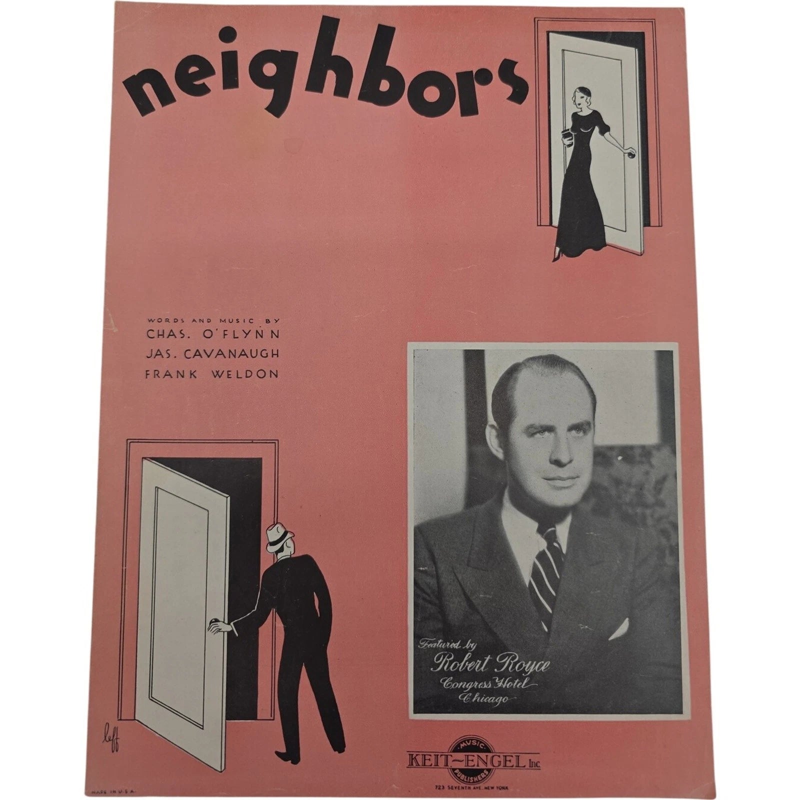 Neighbors 1934 Sheet Music by Chas O’Flynn Jas Cavanaugh Robert Royce