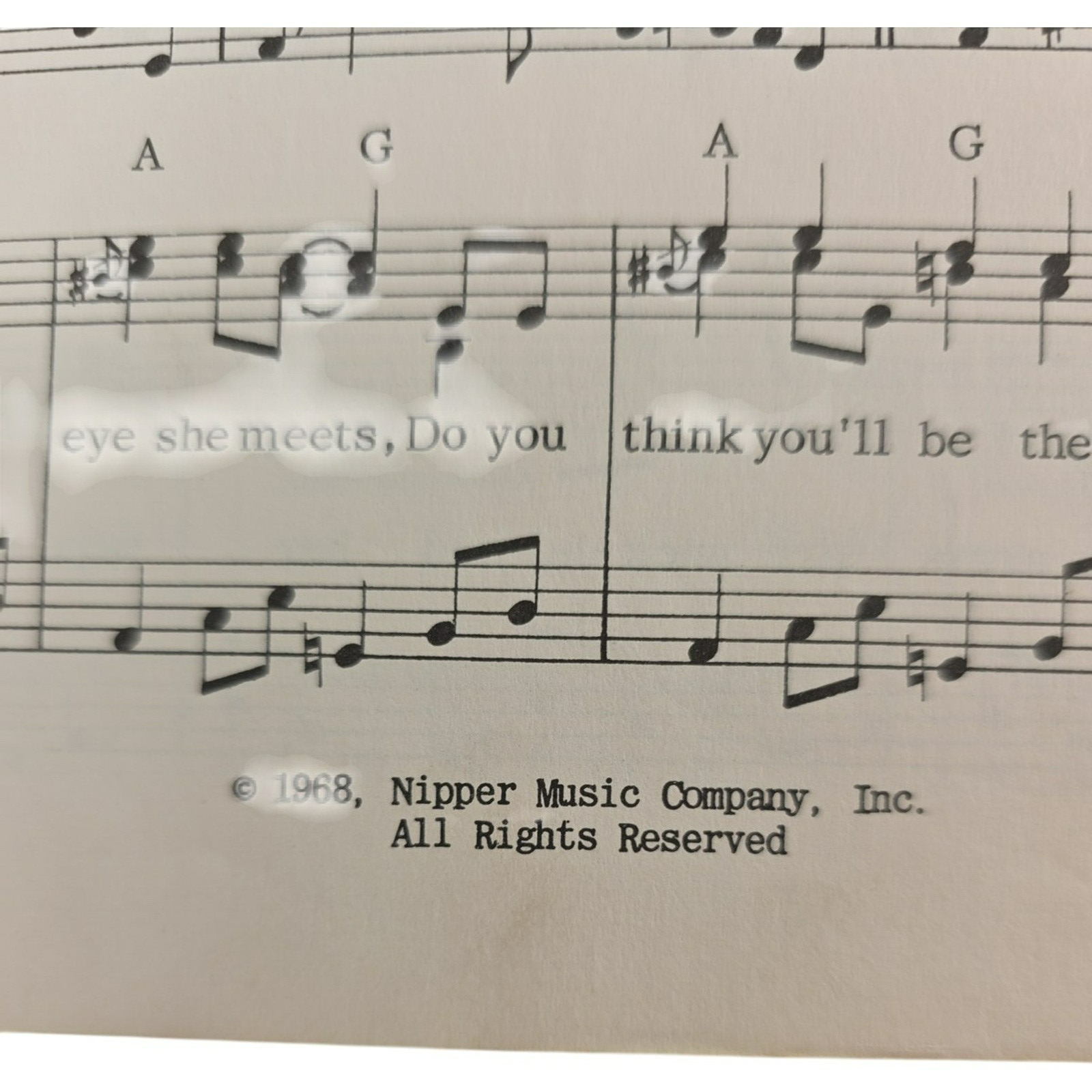 Vintage Sheet Music 1968 Hello I Love You, Won't You Tell Me Your Name? by Doors