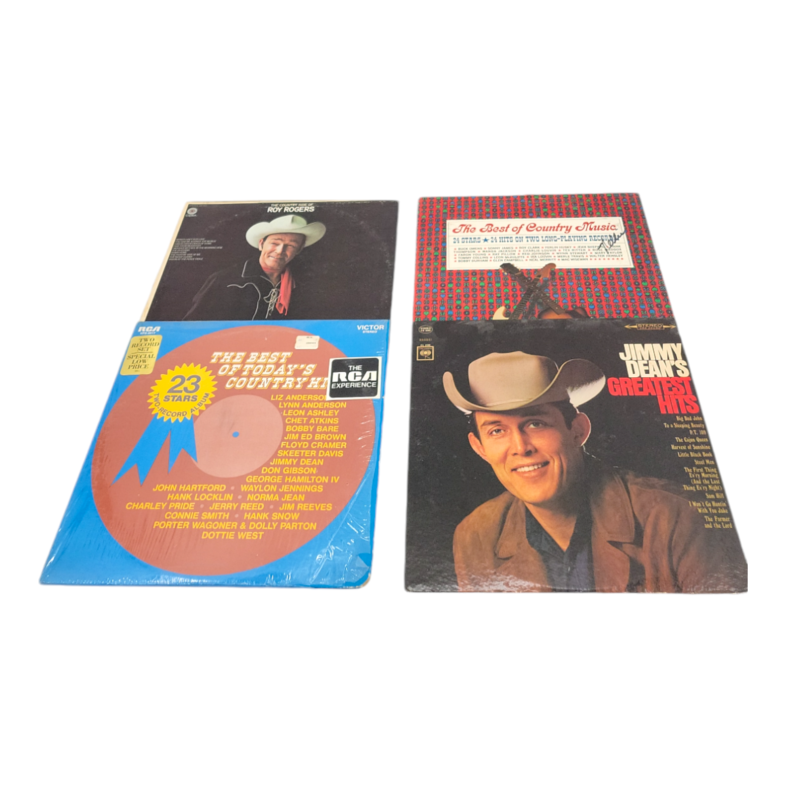 Vintage Roy Rogers Jimmy Dean and Various Artists Vinyl LP 4 Record Bundle
