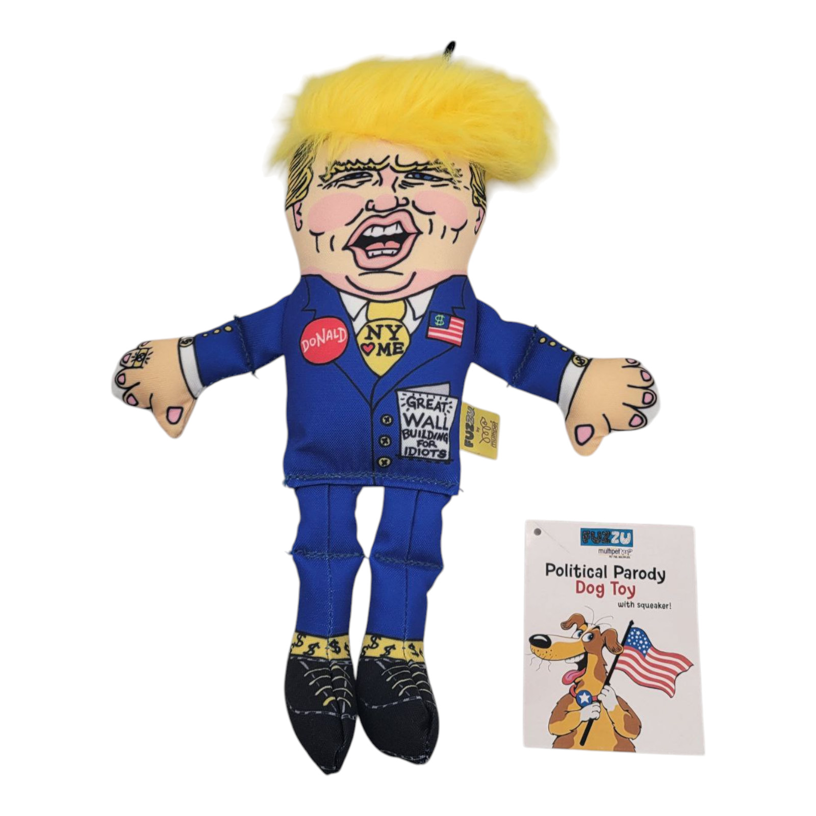 Fuzzu Donald Trump Political Parody Dog Toy 12" Squeaker Plush