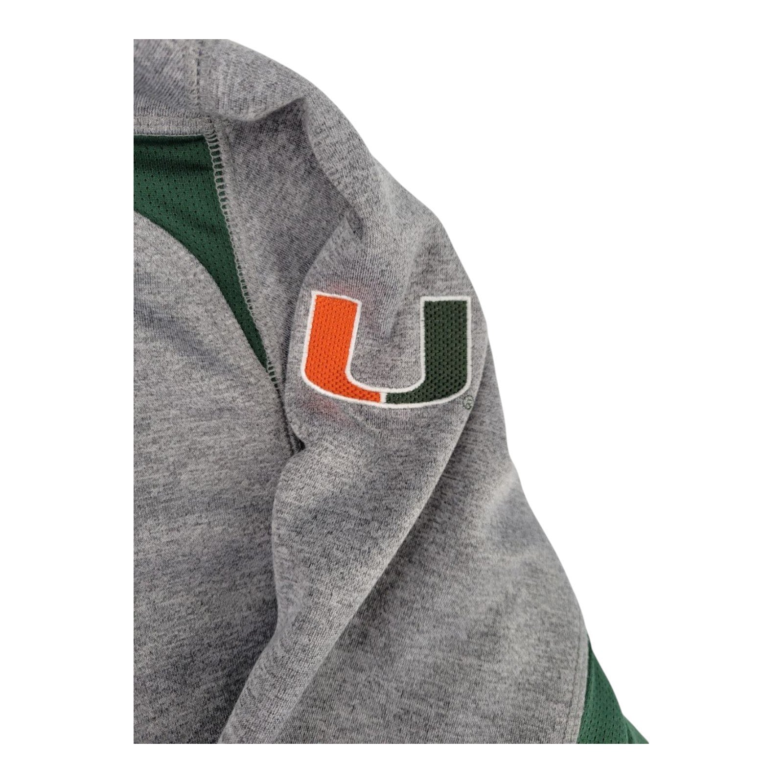 Nike Miami Hurricanes Therma-Fit Hoodie XL Gray Green Pullover NCAA