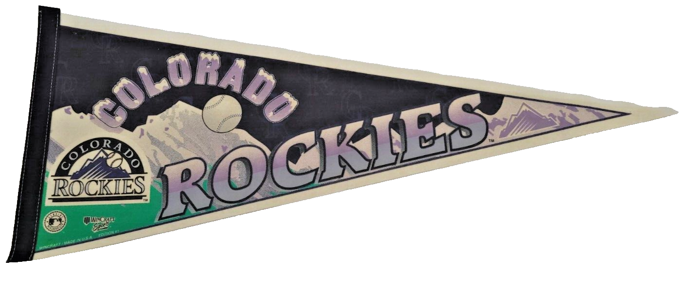 Wincraft Sports MLB Colorado Rockies Pennant Size 12 by 29 Vintage 1996