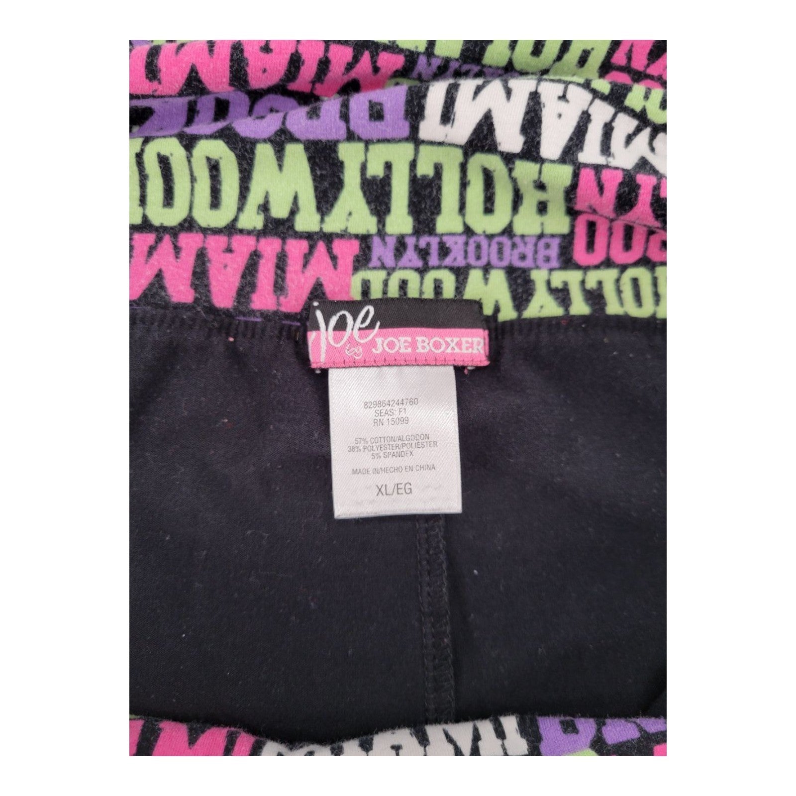 Joe Boxer Women's Yoga Pants XL Black Stretch Cotton Blend Activewear
