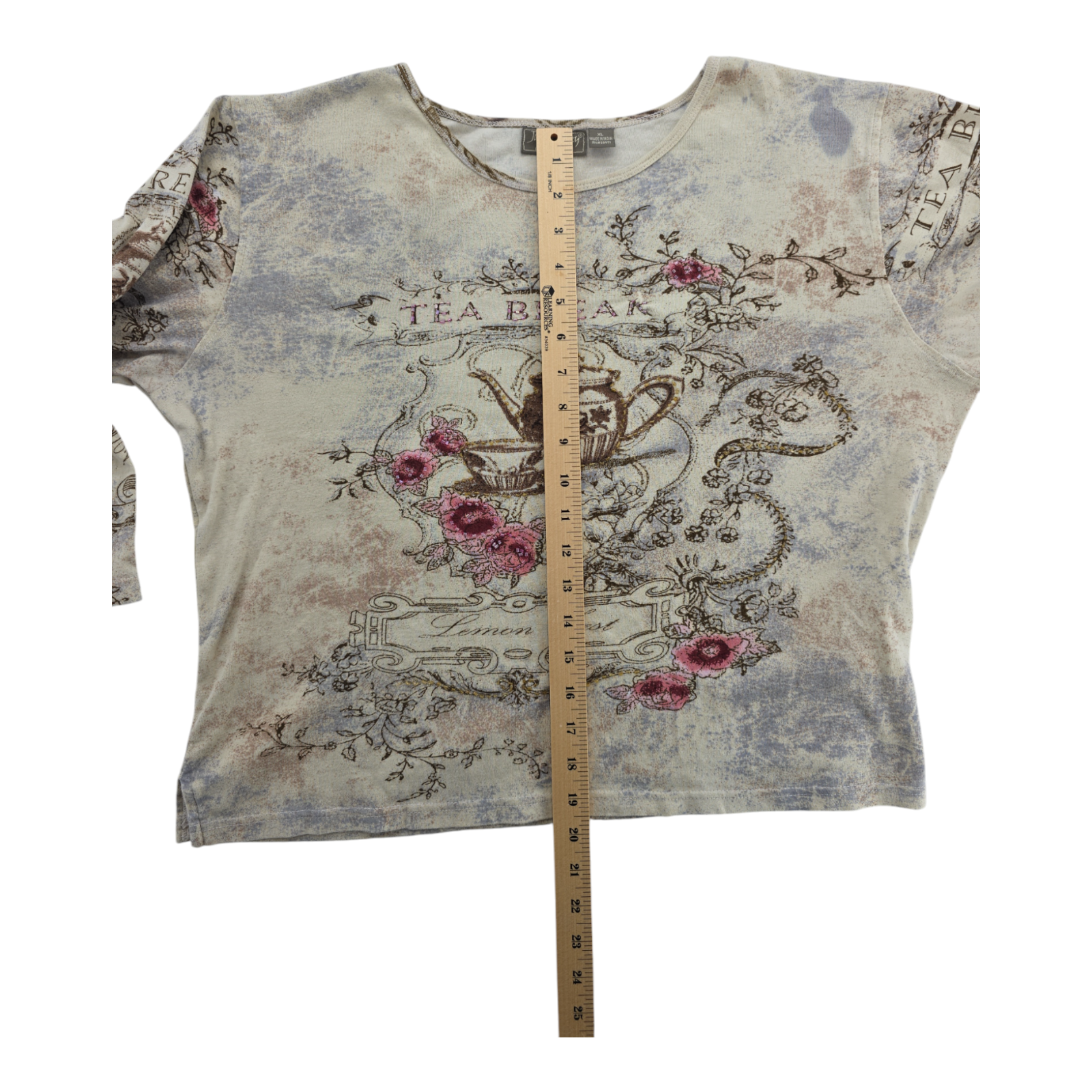 Jane Ashley Casula Lifestyle All Over Print 3/4 Sleeves Womens Top Size XL