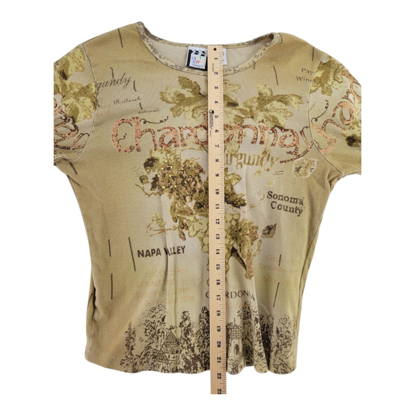 Take Two Clothing Co Chardonnay Napa Valley Sonoma Burgundy Grapes Top XL