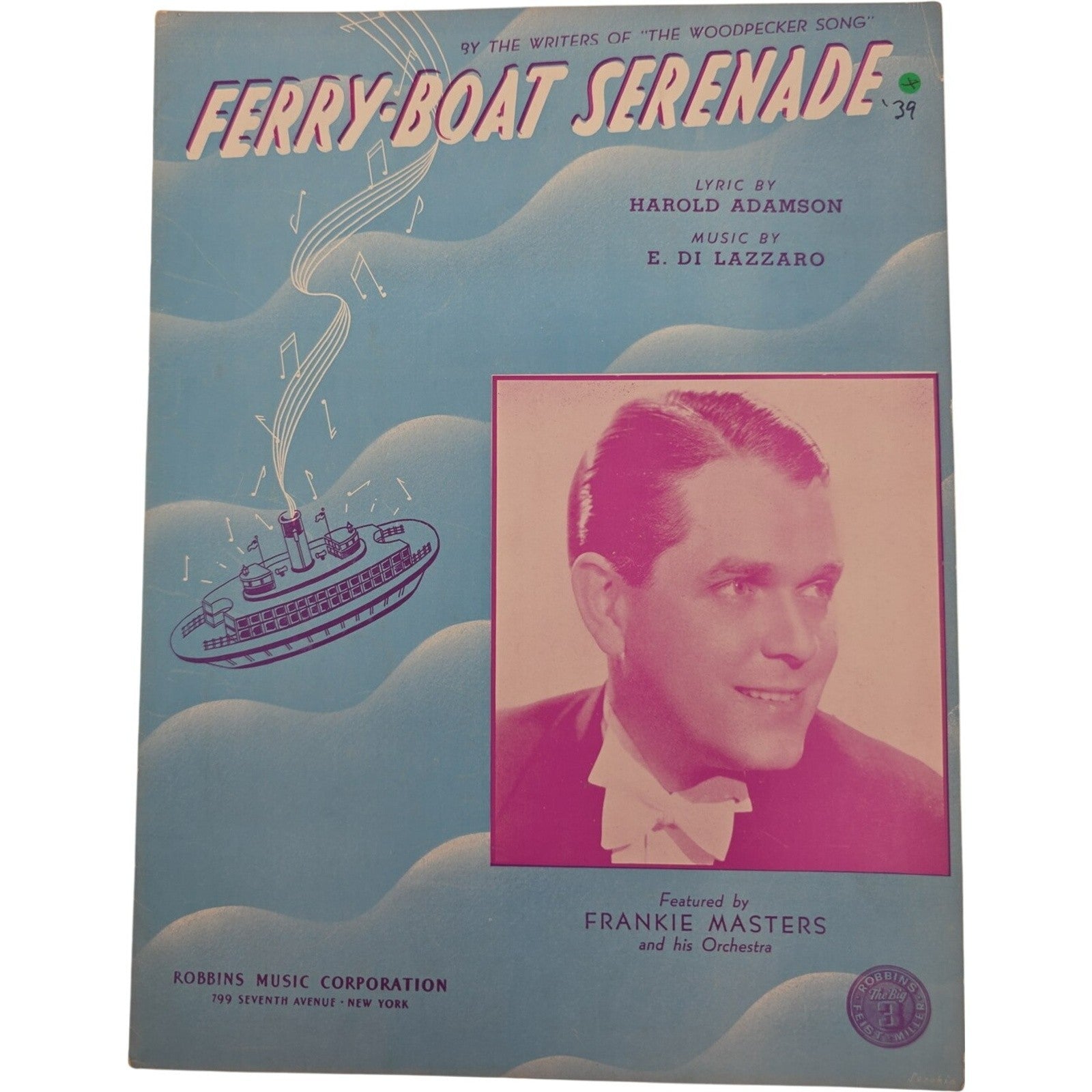 Vintage 1940 Ferry Boat Serenade Frankie Masters E Di Lazzaro Sheet Music