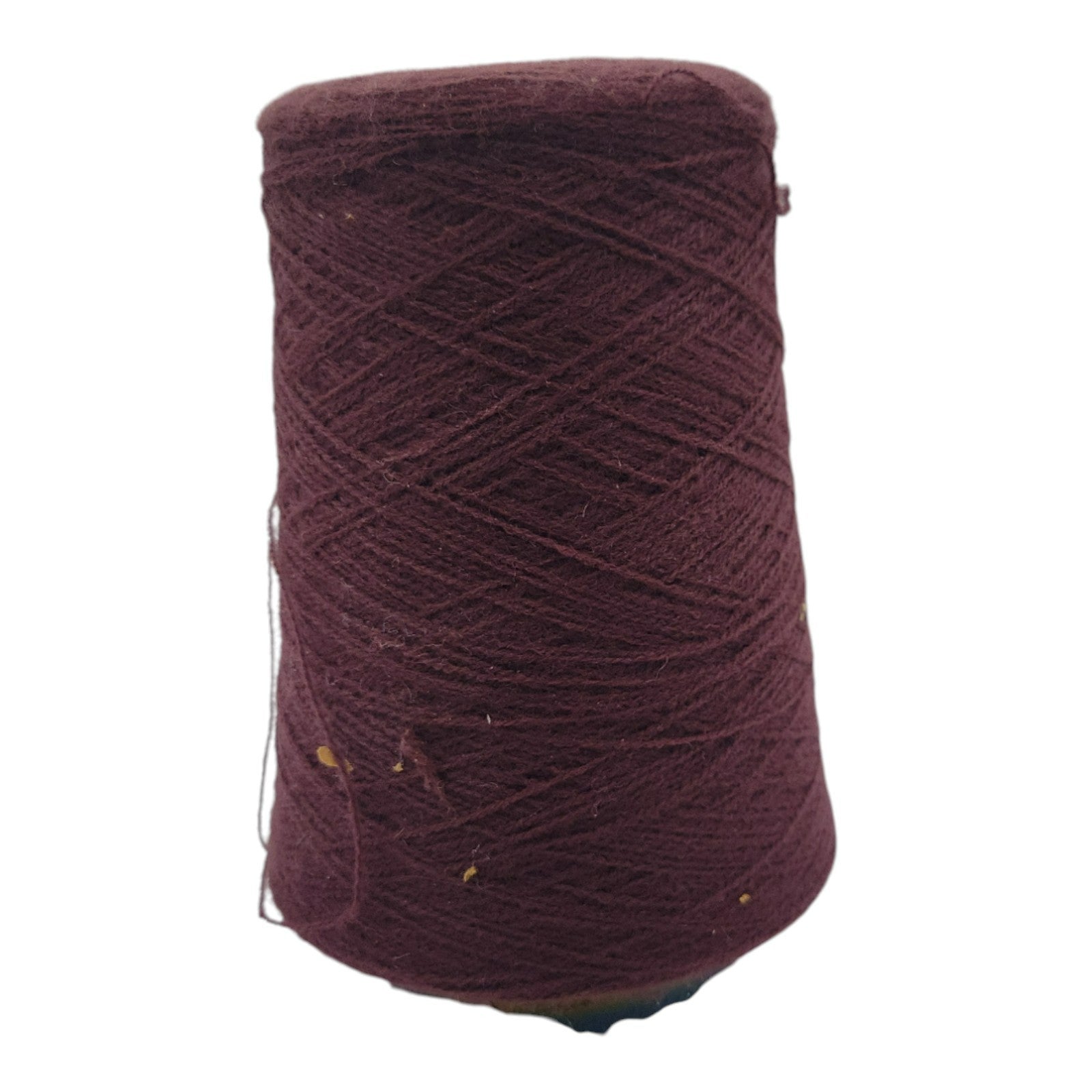 Vintage Burgundy Cone Yarn Wool Blend Knitting and Weaving Thread 50% Left