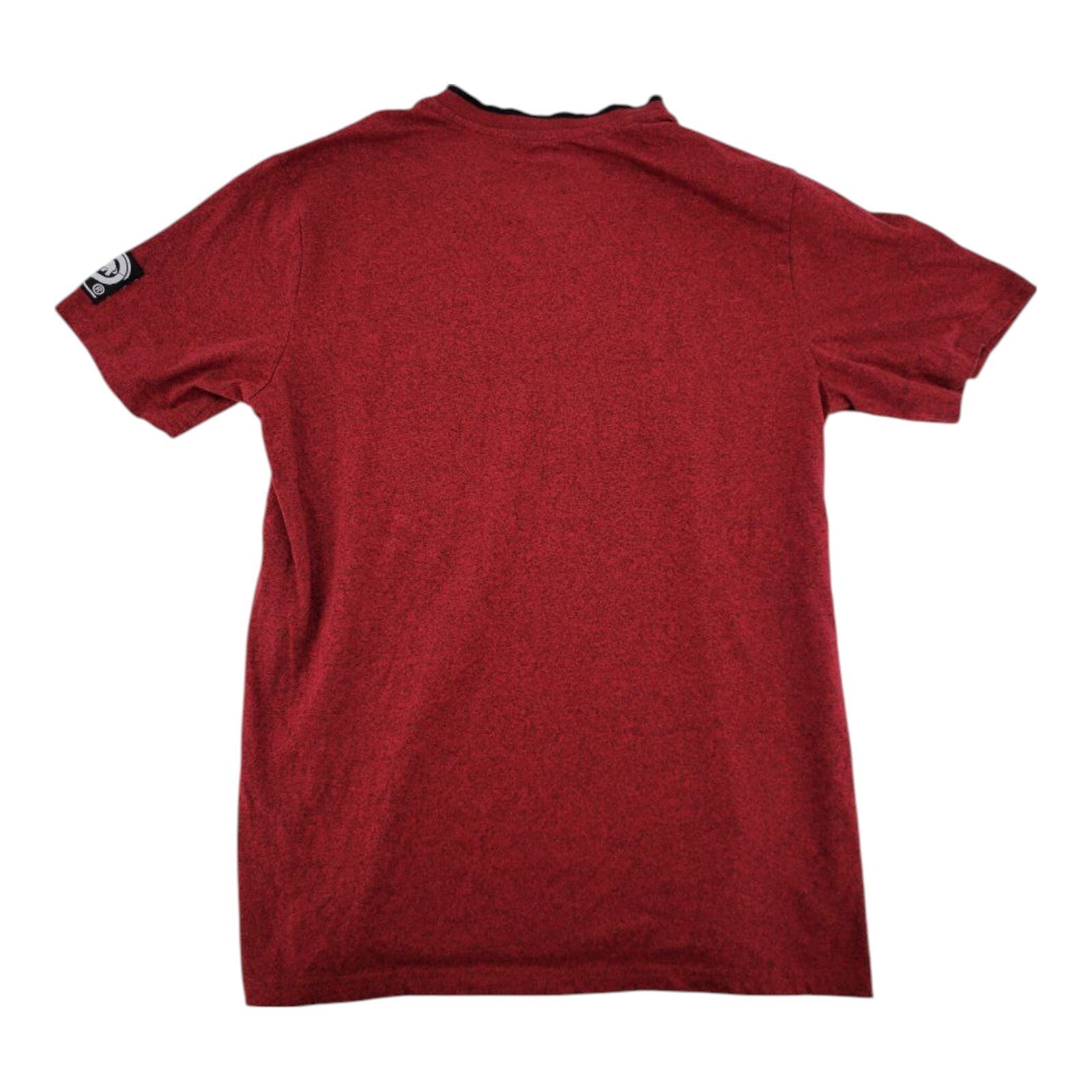 Ecko Unltd Rawthentic V Neck T Shirt Mens Red Heather Logo Patch Size L