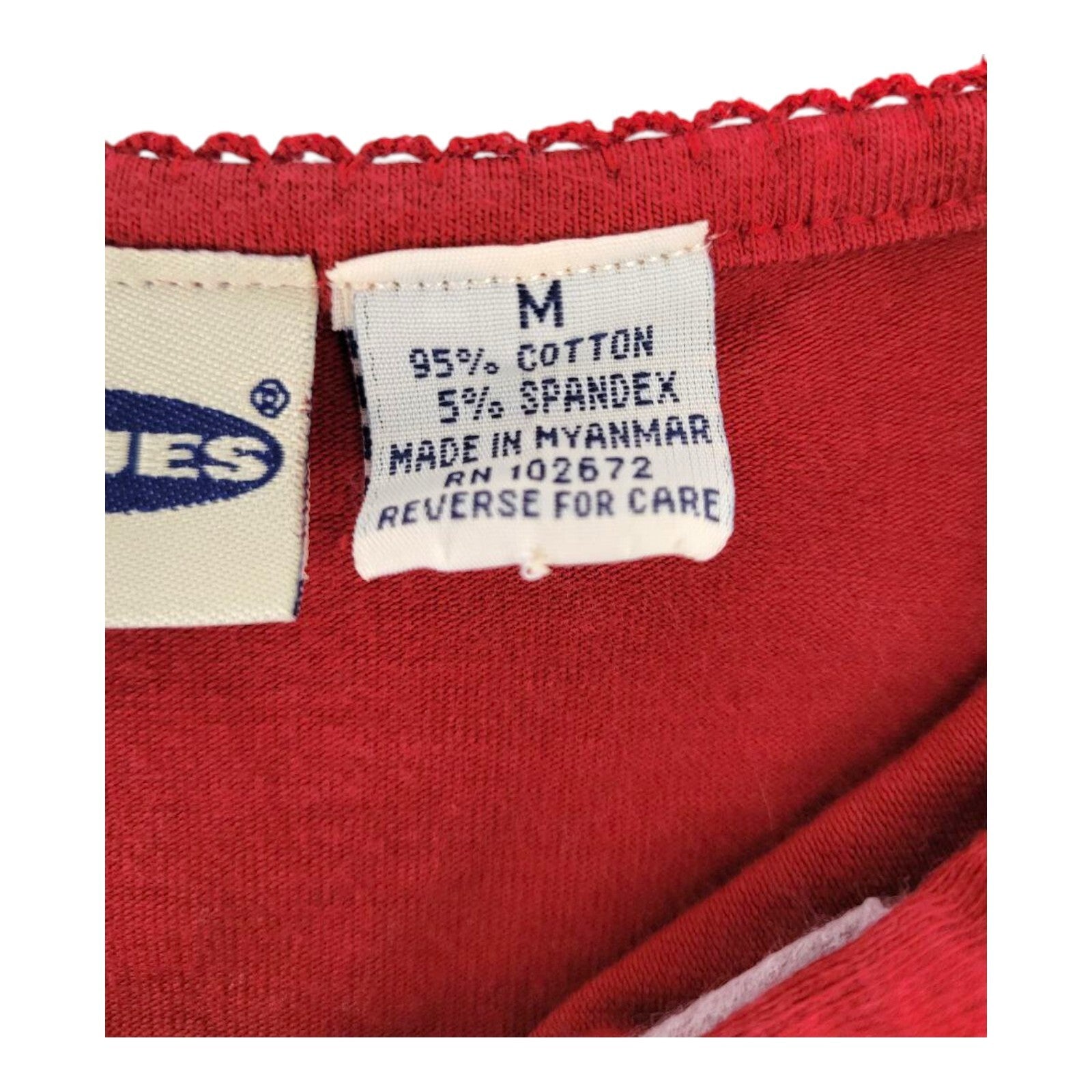 BCC Blues Red Long Sleeve Stretch Pullover Top Size M