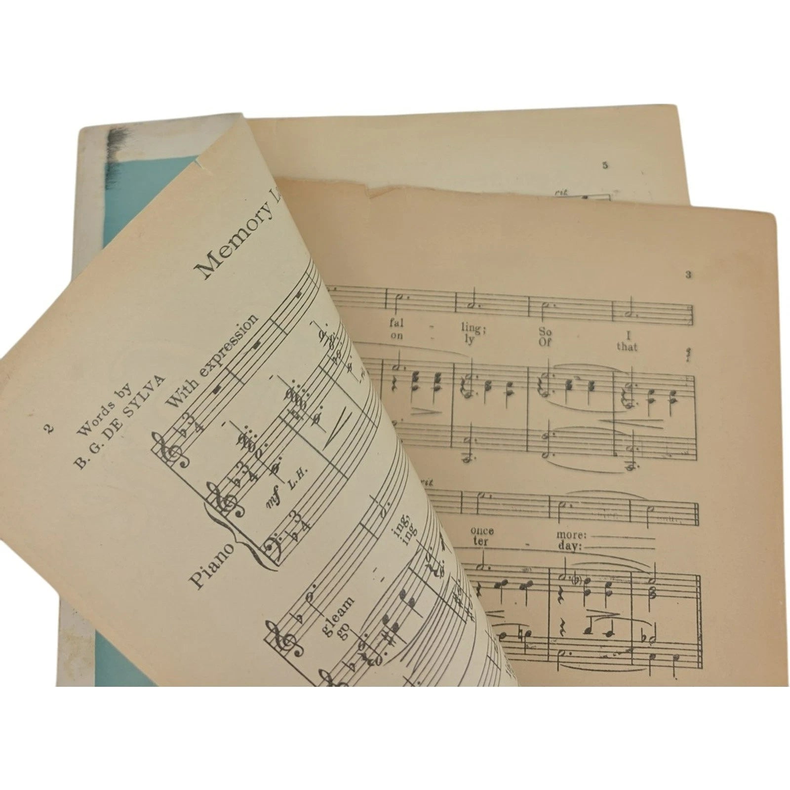 Vintage 1924 Sheet Music Memory Lane by B G De Sylva Larry Spier Con Conrad