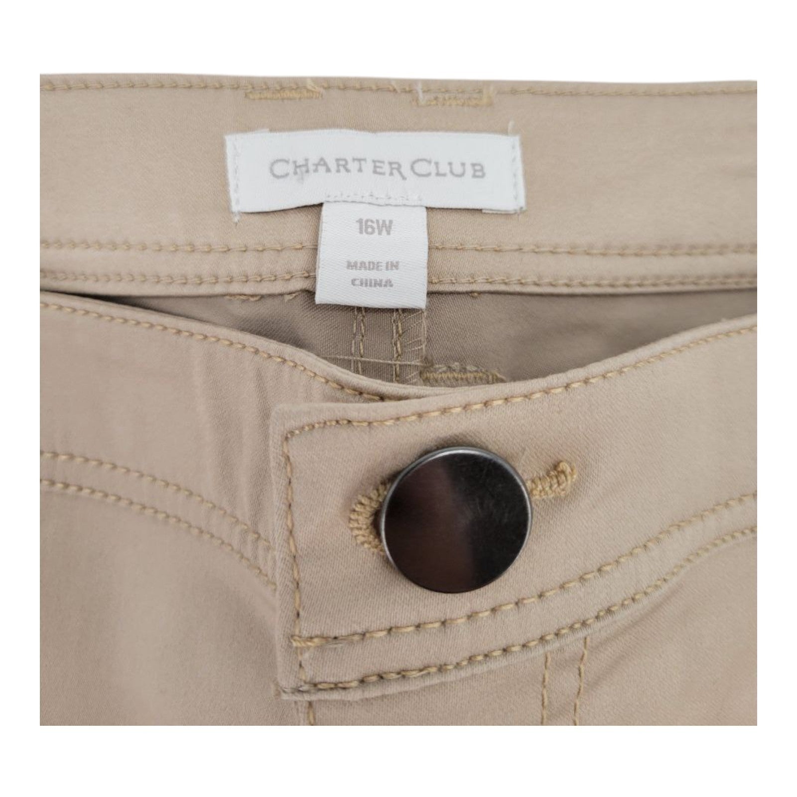 Charter Club Women's Stretch Shorts 16W Beige Sugar Sand Casual Wear